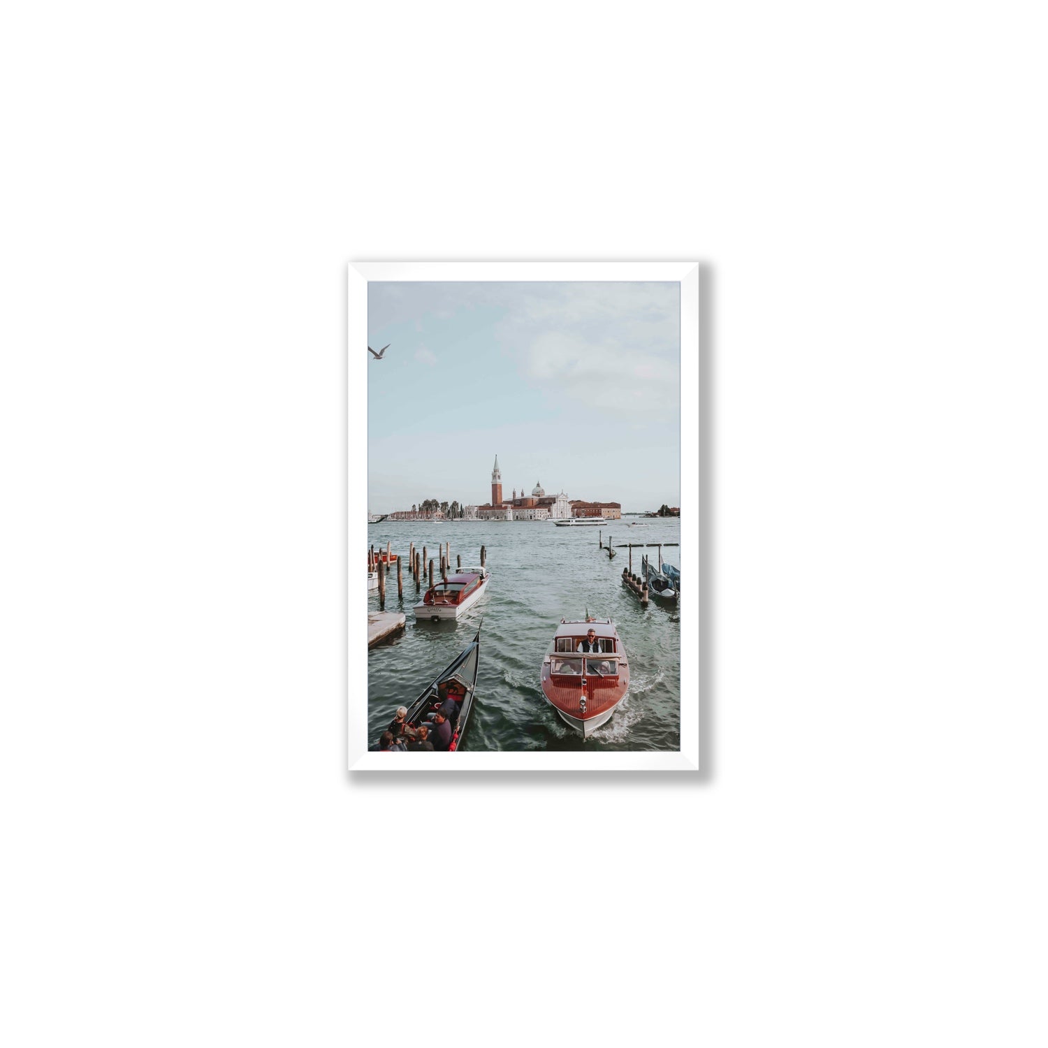 Galleggiante Venice Italian wall art Medium full-bleed fine art print in white frame