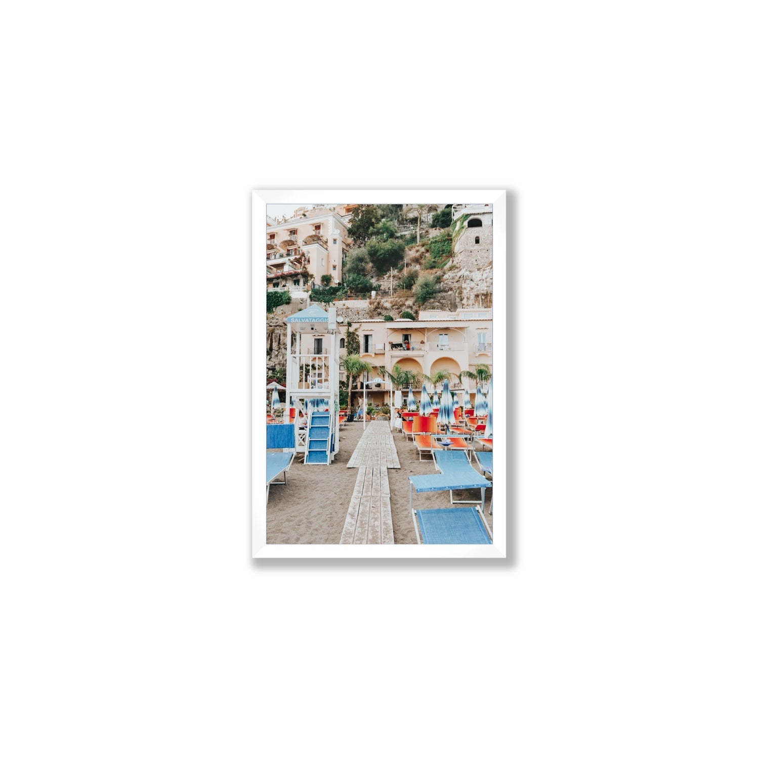 Torre Di Salvataggio fine art print, Positano, Italy, Medium, White Frame · Full Bleed, Fine Art Print