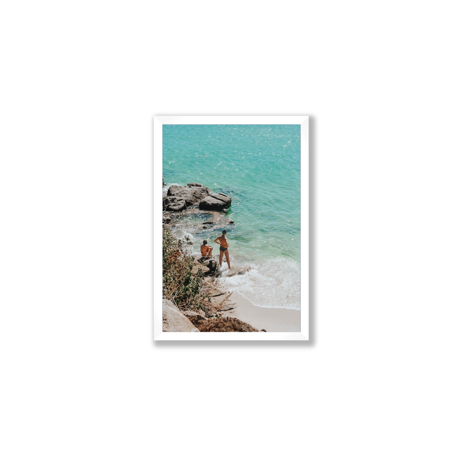 Scene Stealers Mykonos Greek island wall art Medium full-bleed fine art print in white frame