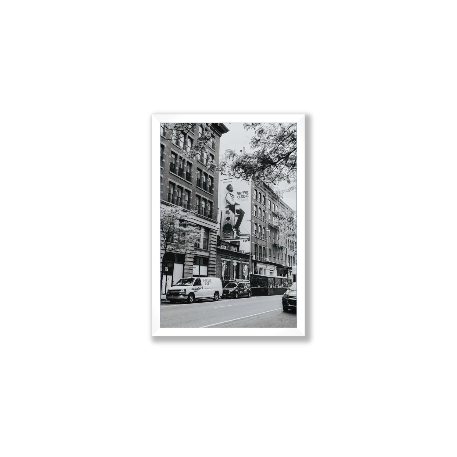 Forever Classic New York NYC Black & White wall art Medium full-bleed fine art print in white frame