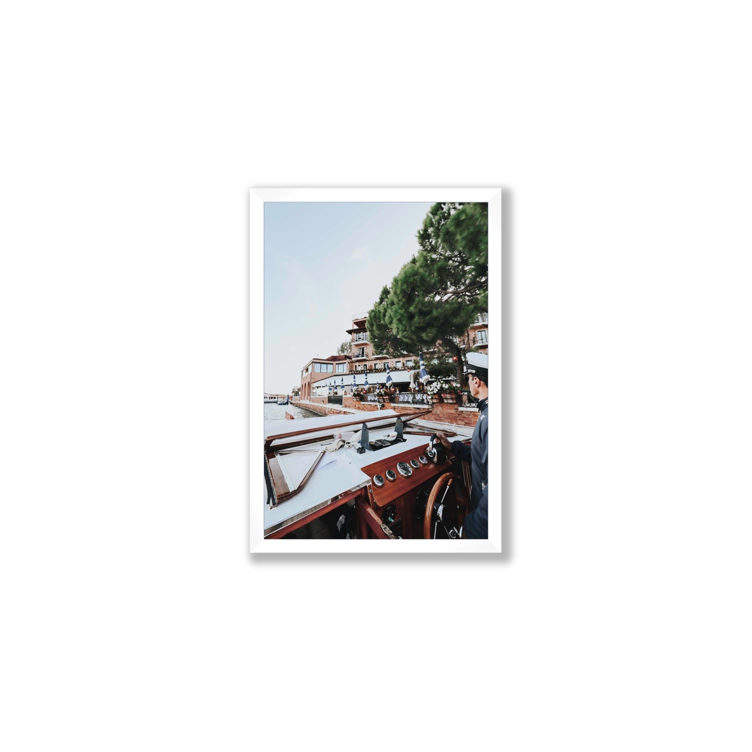 The Driver Venice Canal Italian wall art Medium full-bleed fine art print in white frame