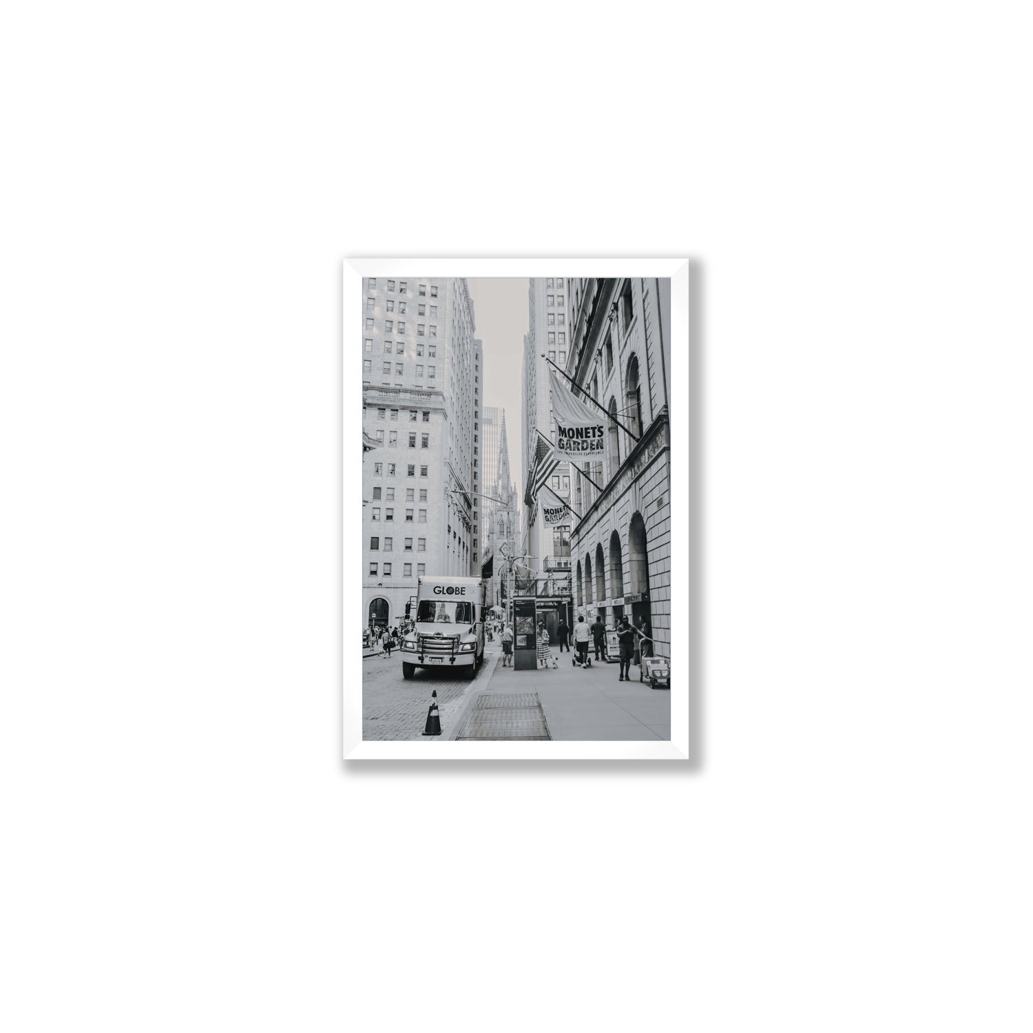 Metropolitan Monotone New York NYC Black & White wall art Medium full-bleed fine art print in white frame