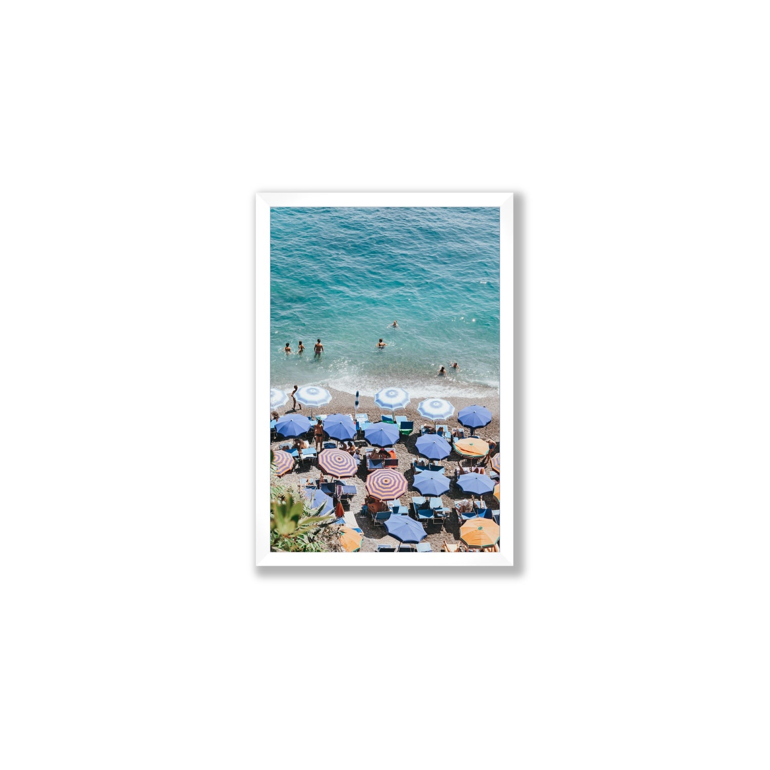 Paradise Beach fine art print, Positano, Italy, Medium, White Frame · Full Bleed, Fine Art Print