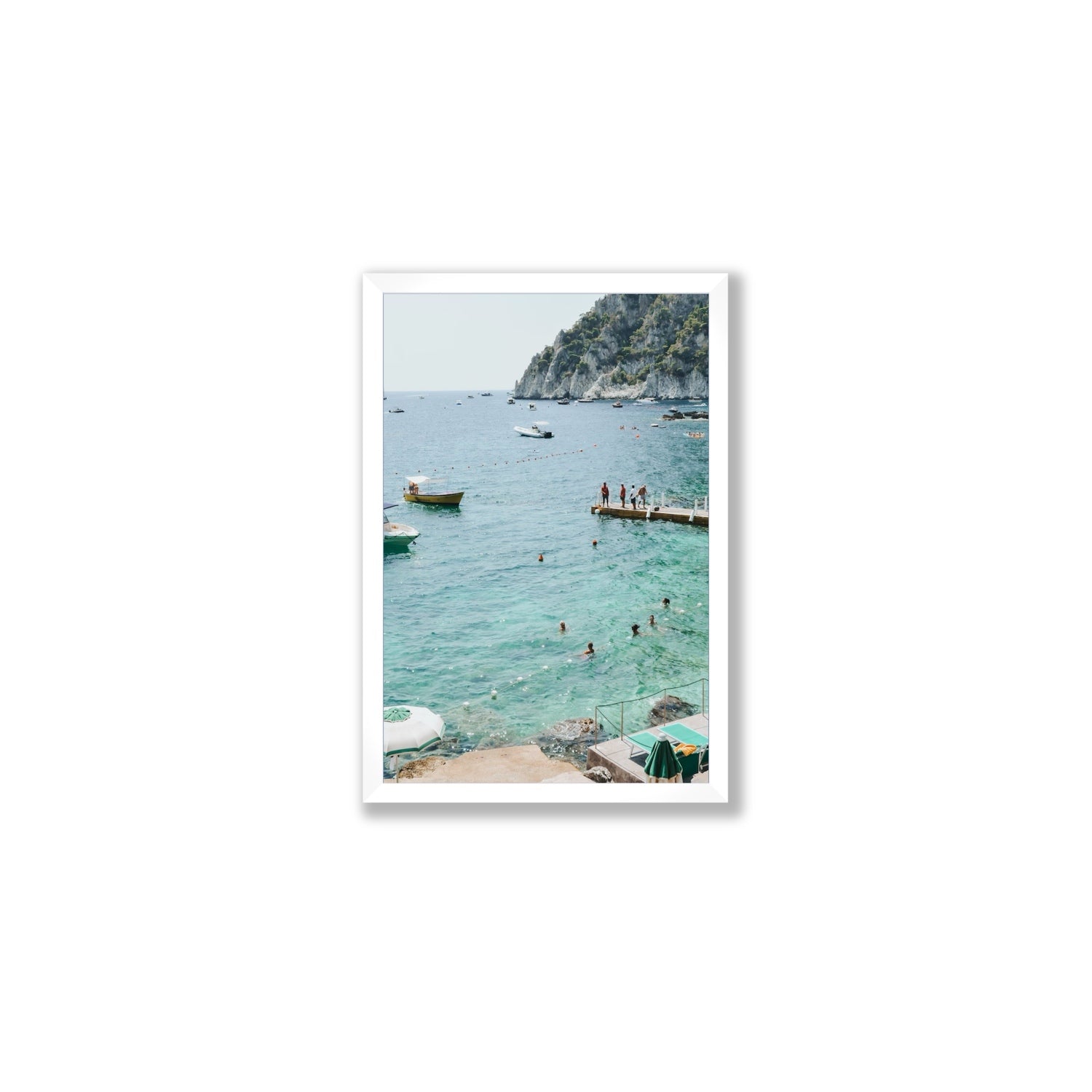 Delizia Pomeridiana Capri coastal wall art Medium full-bleed fine art print in white frame