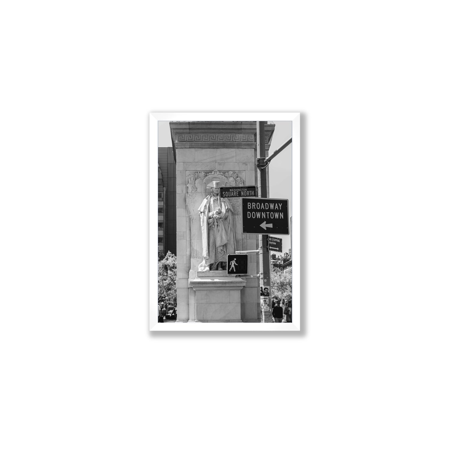 Silent Sentinels New York NYC Black & White wall art Medium full-bleed fine art print in white frame