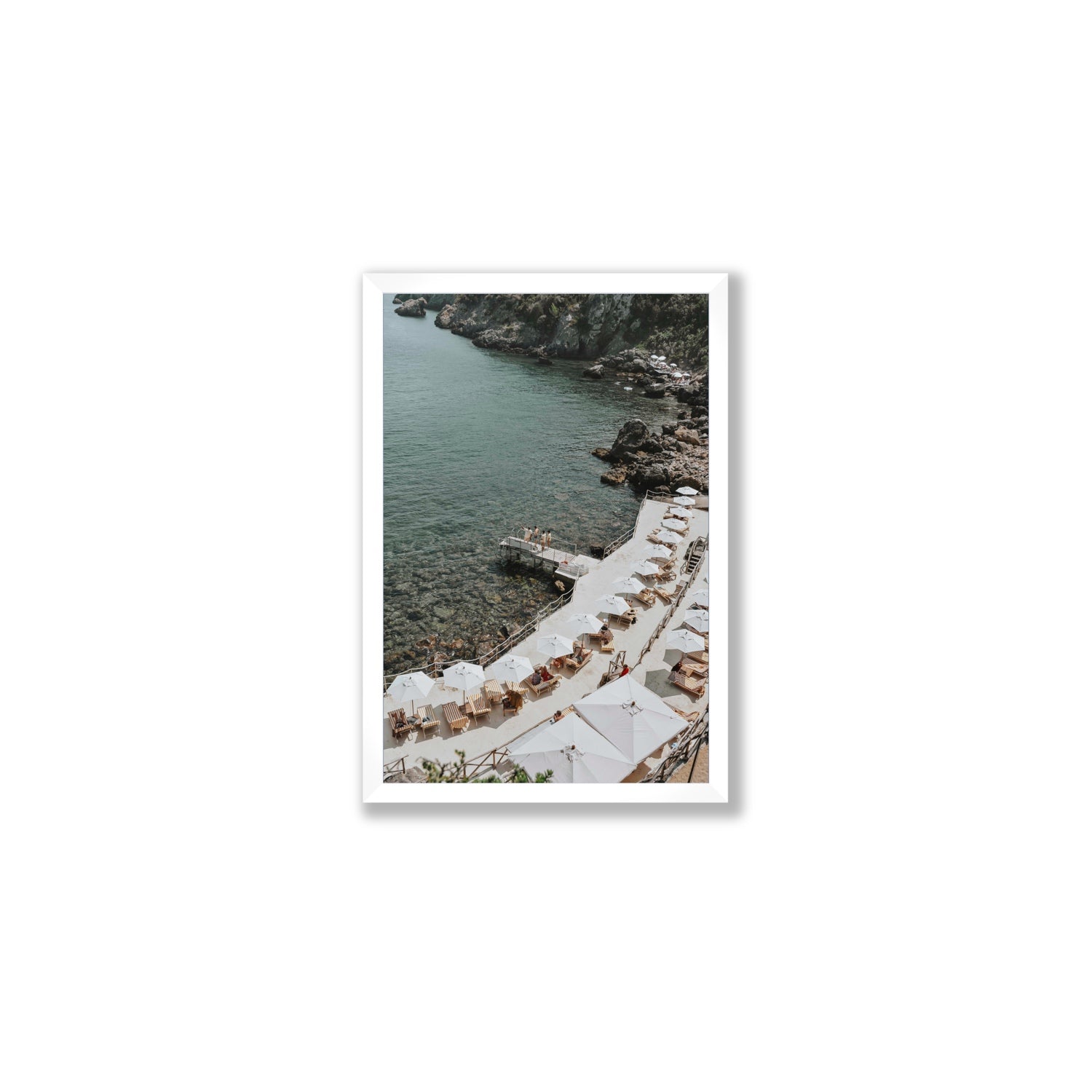 Pier Perspectives Tuscany coastal Italian wall art Medium full-bleed fine art print in white frame