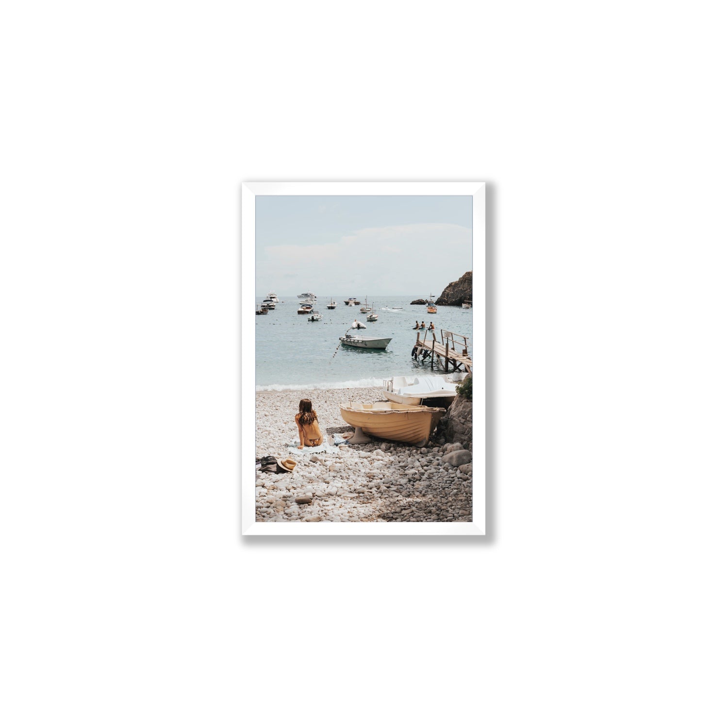 Solo Sojourn Nerano wall art Medium full-bleed fine art print in white frame