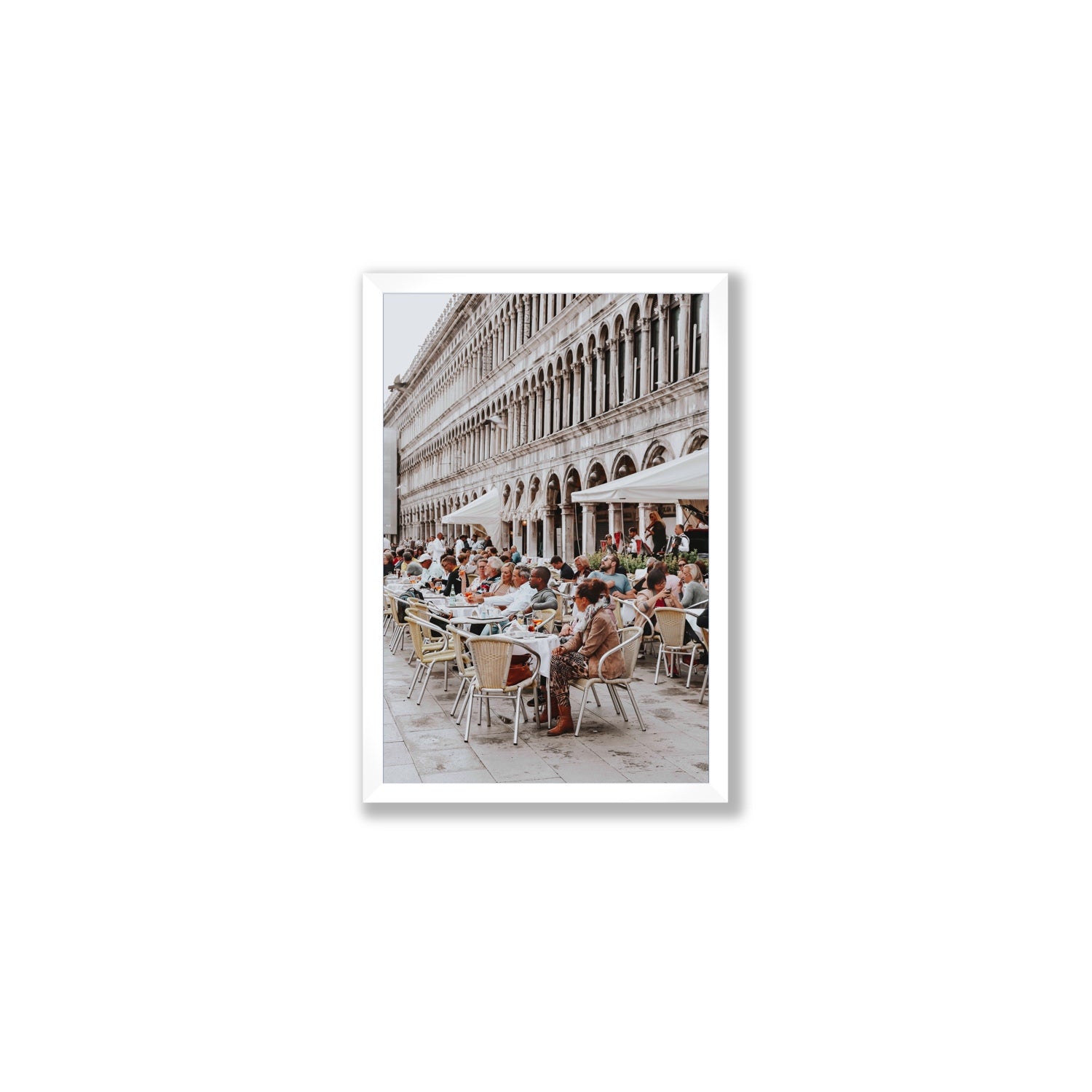 Lunchbreak Venice Italian wall art Medium full-bleed fine art print in white frame