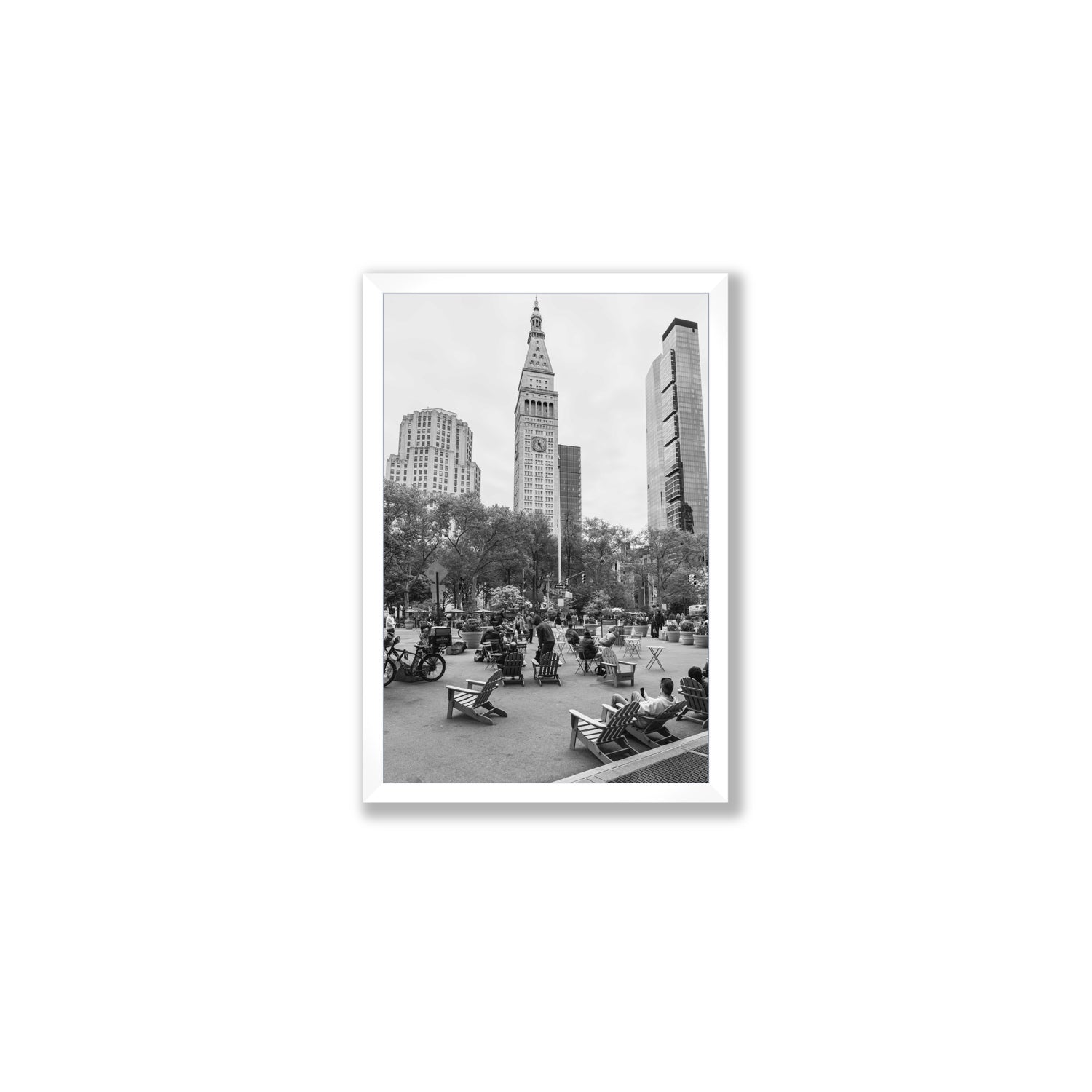 Timeless New York New York NYC Black & White wall art Medium full-bleed fine art print in white frame