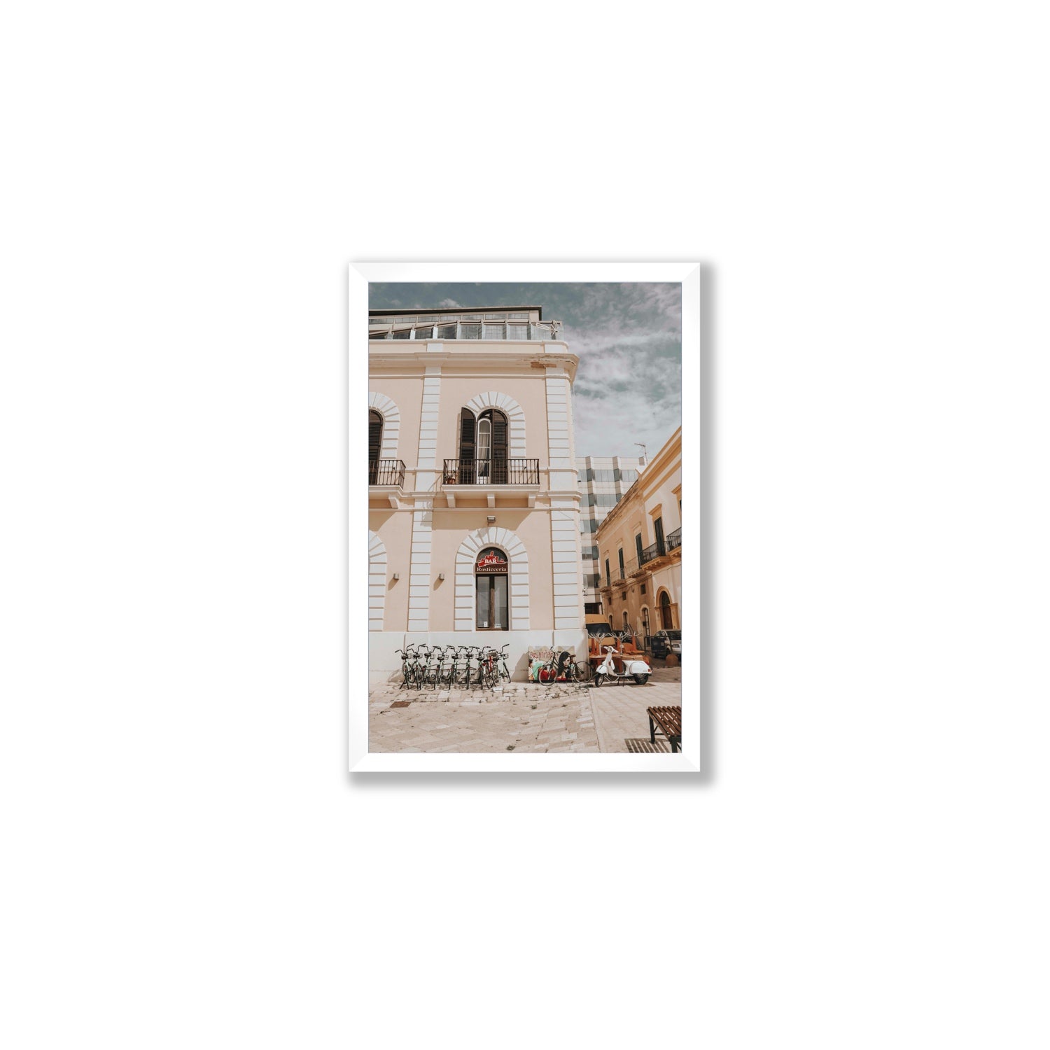 Rosticceria Puglia Italian wall art Medium full-bleed fine art print in white frame