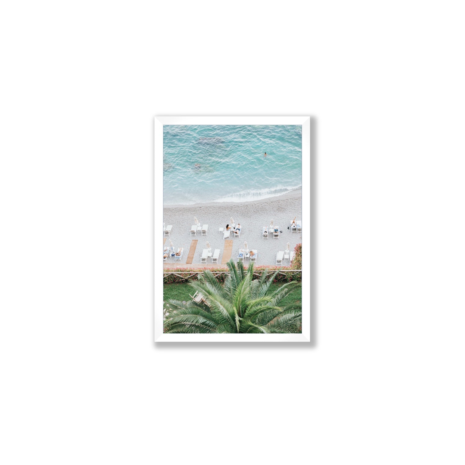 Paradiso Amalfi Mediterranean wall art Medium full-bleed fine art print in white frame