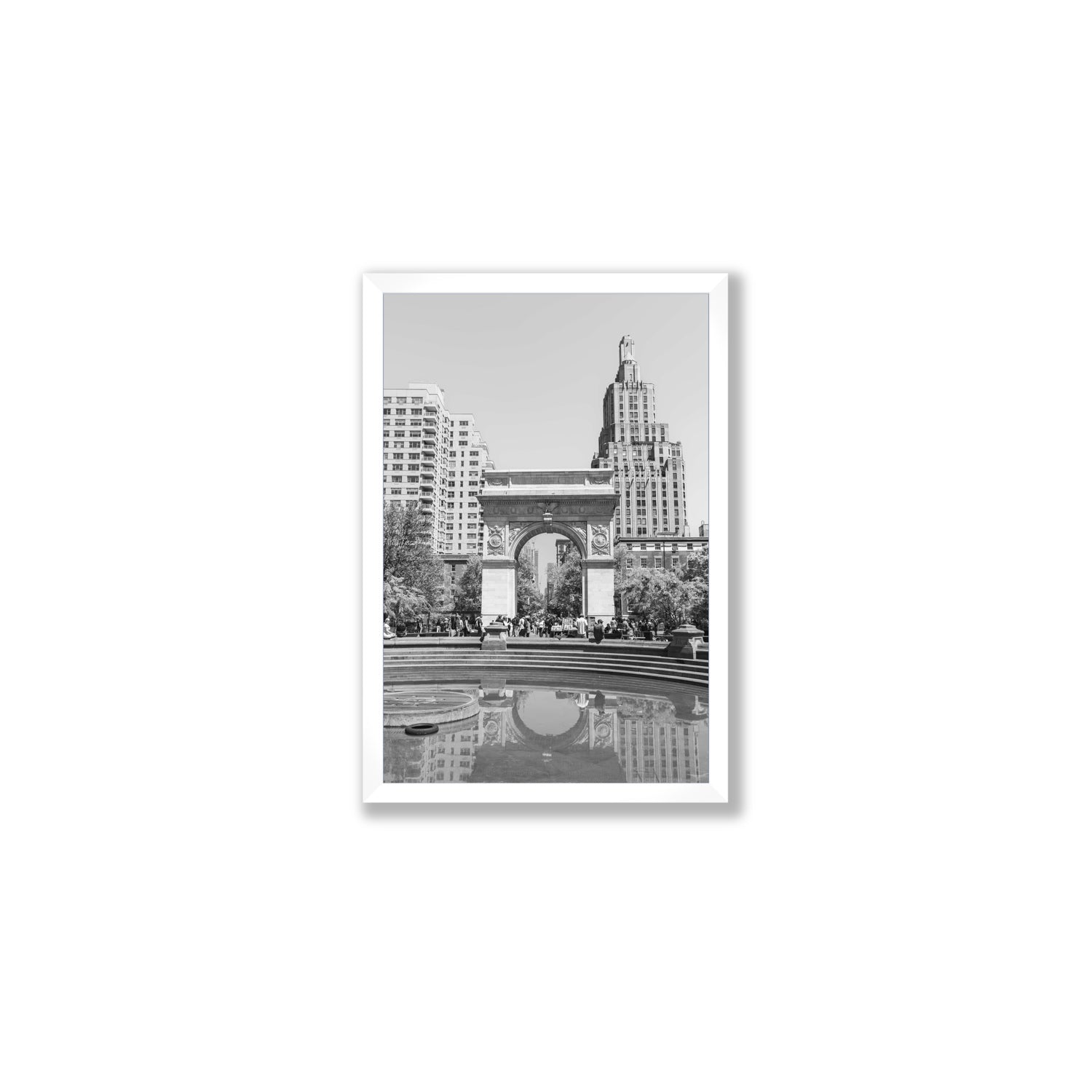 Washington Skyline New York NYC Black & White wall art Medium full-bleed fine art print in white frame