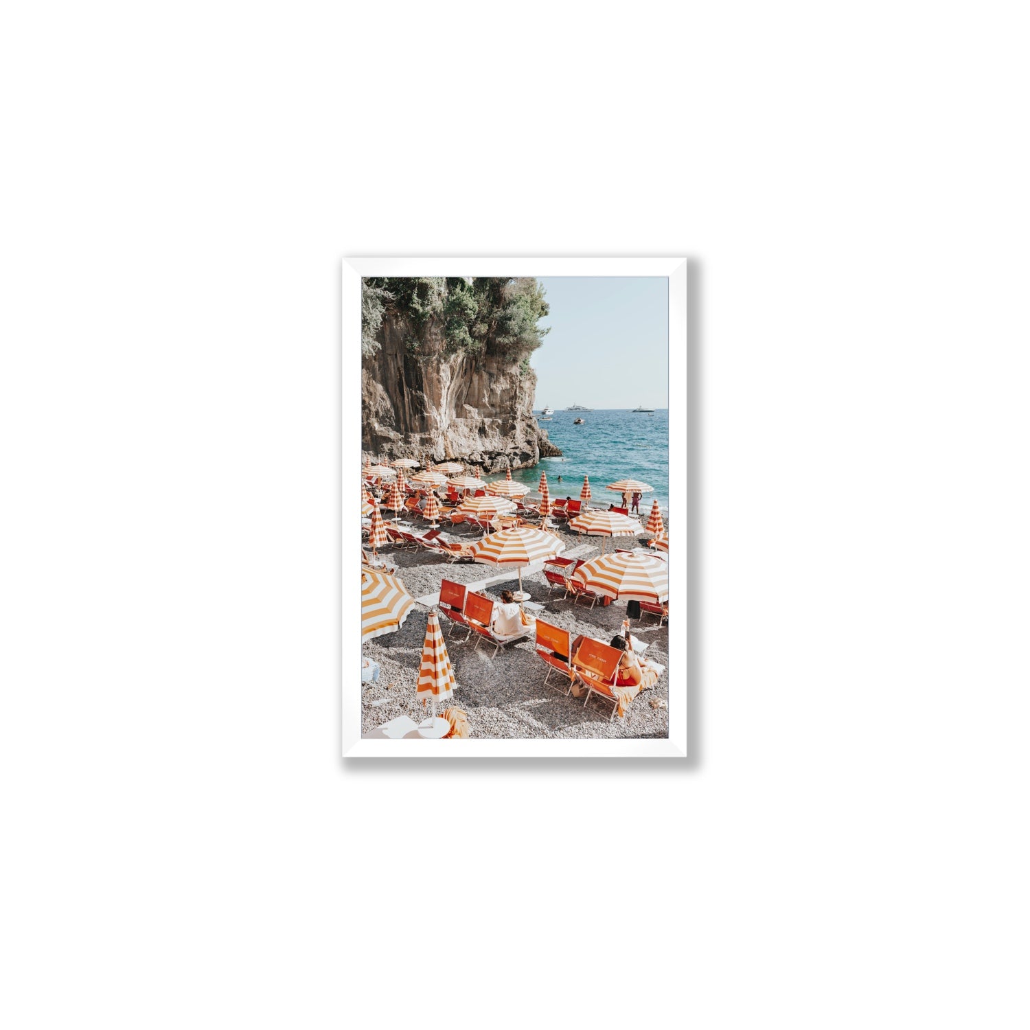 Tangerine Dream fine art print, Positano, Italy, Medium, White Frame · Full Bleed, Fine Art Print