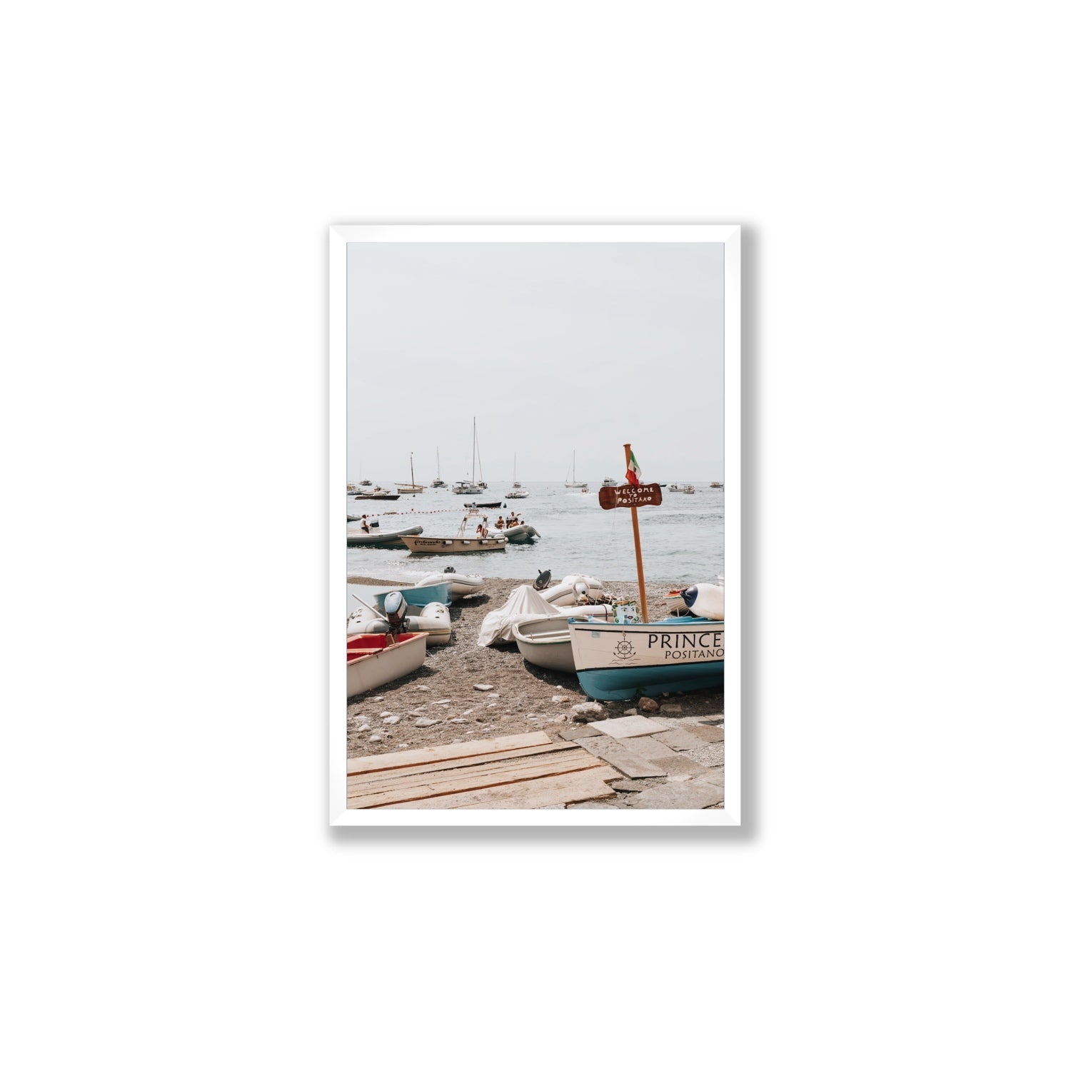 Coming Home fine art print, Positano, Italy, Large, White Frame · Full Bleed, Fine Art Print