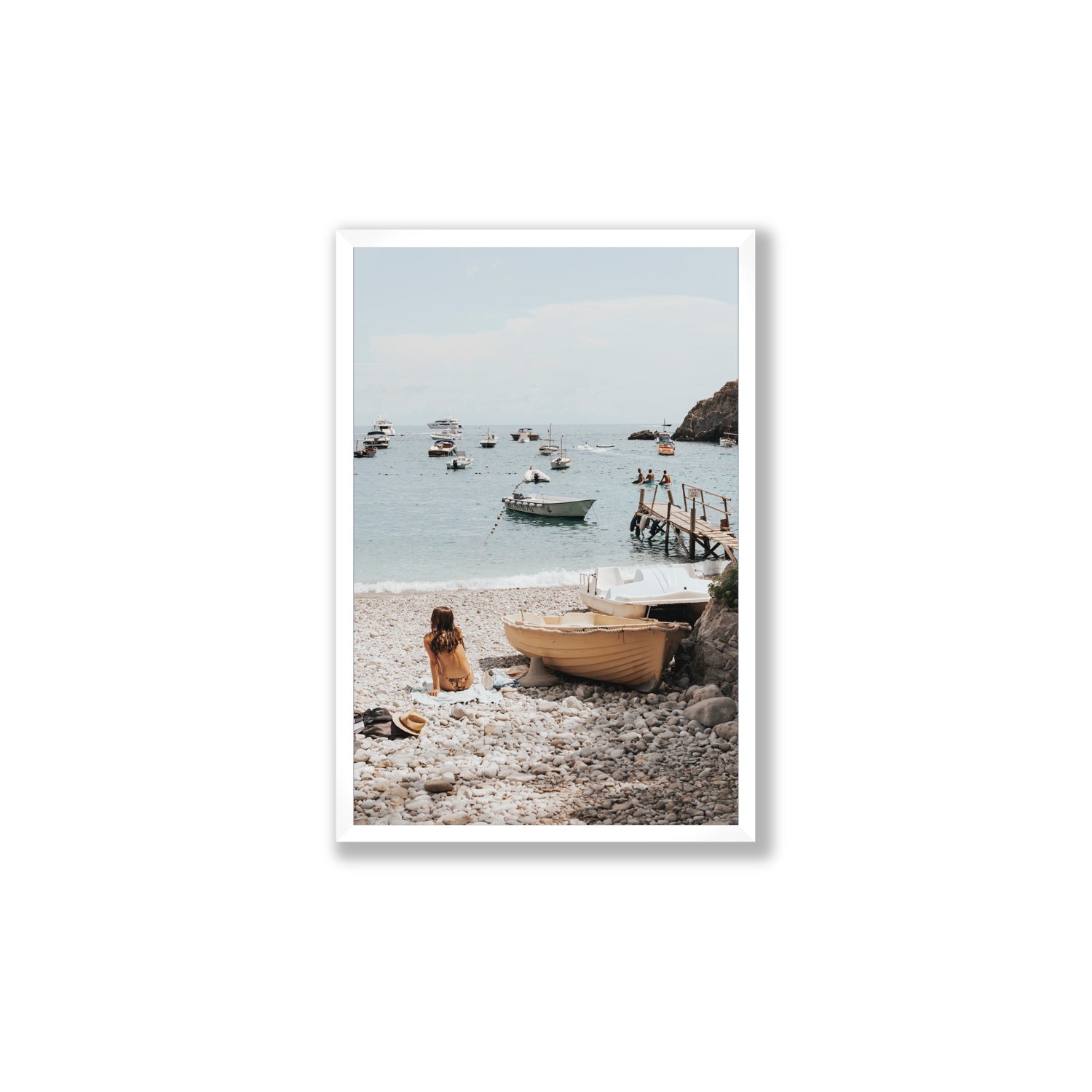 Solo Sojourn Nerano wall art Large full-bleed fine art print in white frame