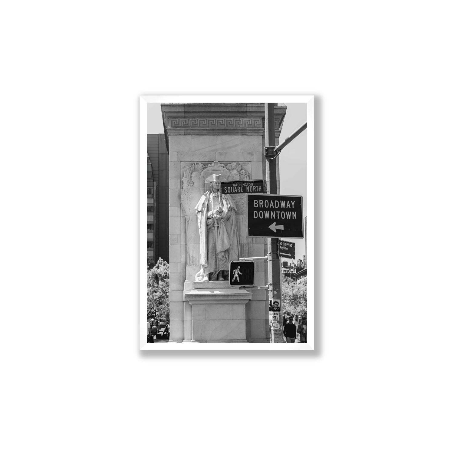 Silent Sentinels New York NYC Black & White wall art Large full-bleed fine art print in white frame