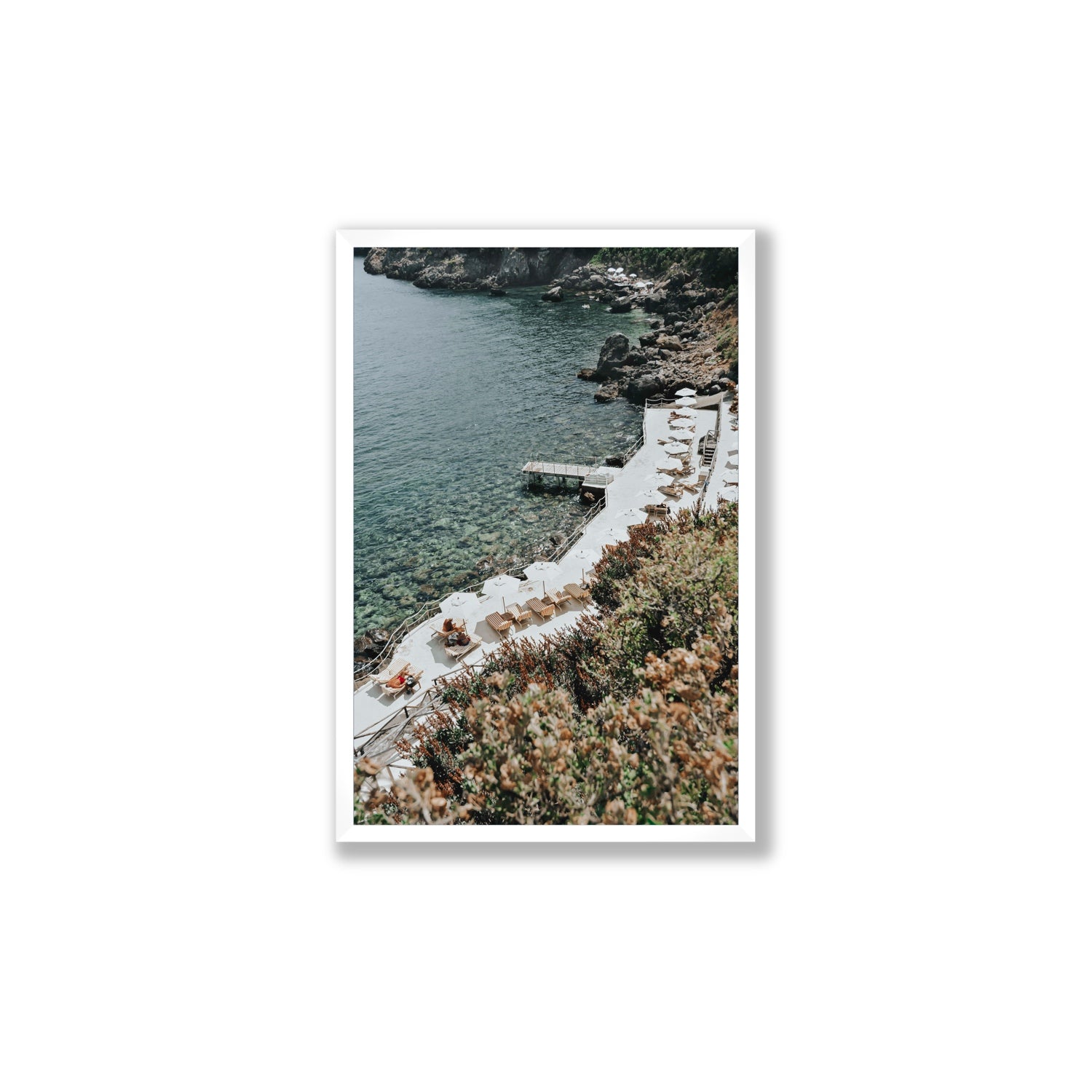 Go Beyond The Postcard Tuscany coastal wall art Large full-bleed fine art print in white frame