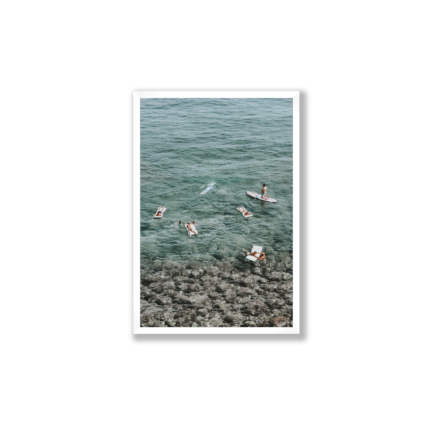 The Big Chill Tuscany coastal Italian wall art Large full-bleed fine art print in white frame