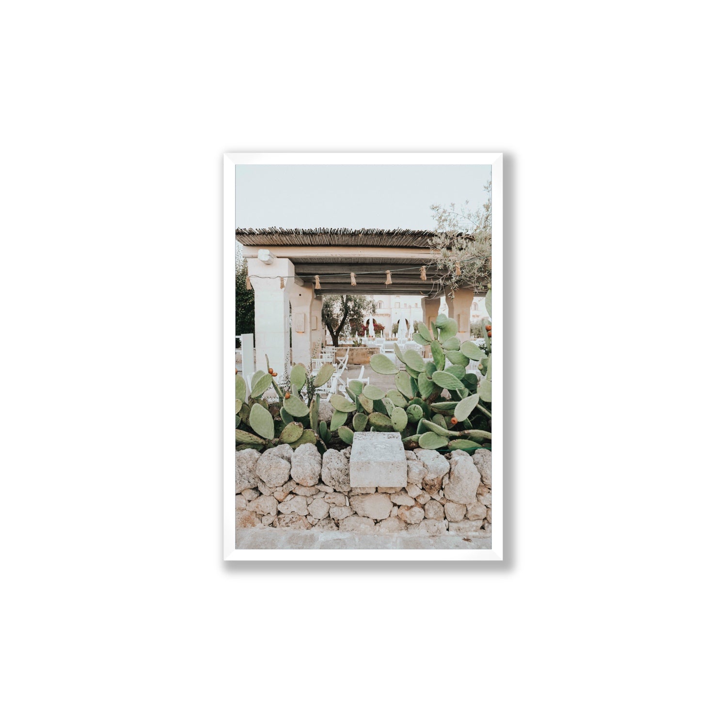 Puglia Flora Puglia Borgo Egnazia Mediterranean wall art Large full-bleed fine art print in white frame