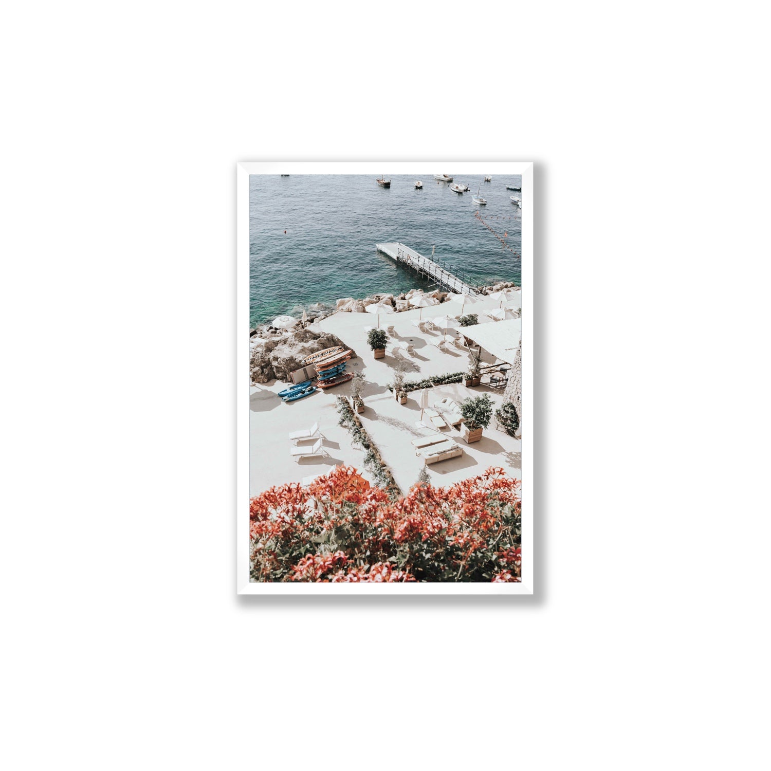 A Work of Art Amalfi coastal wall art Large full-bleed fine art print in white frame
