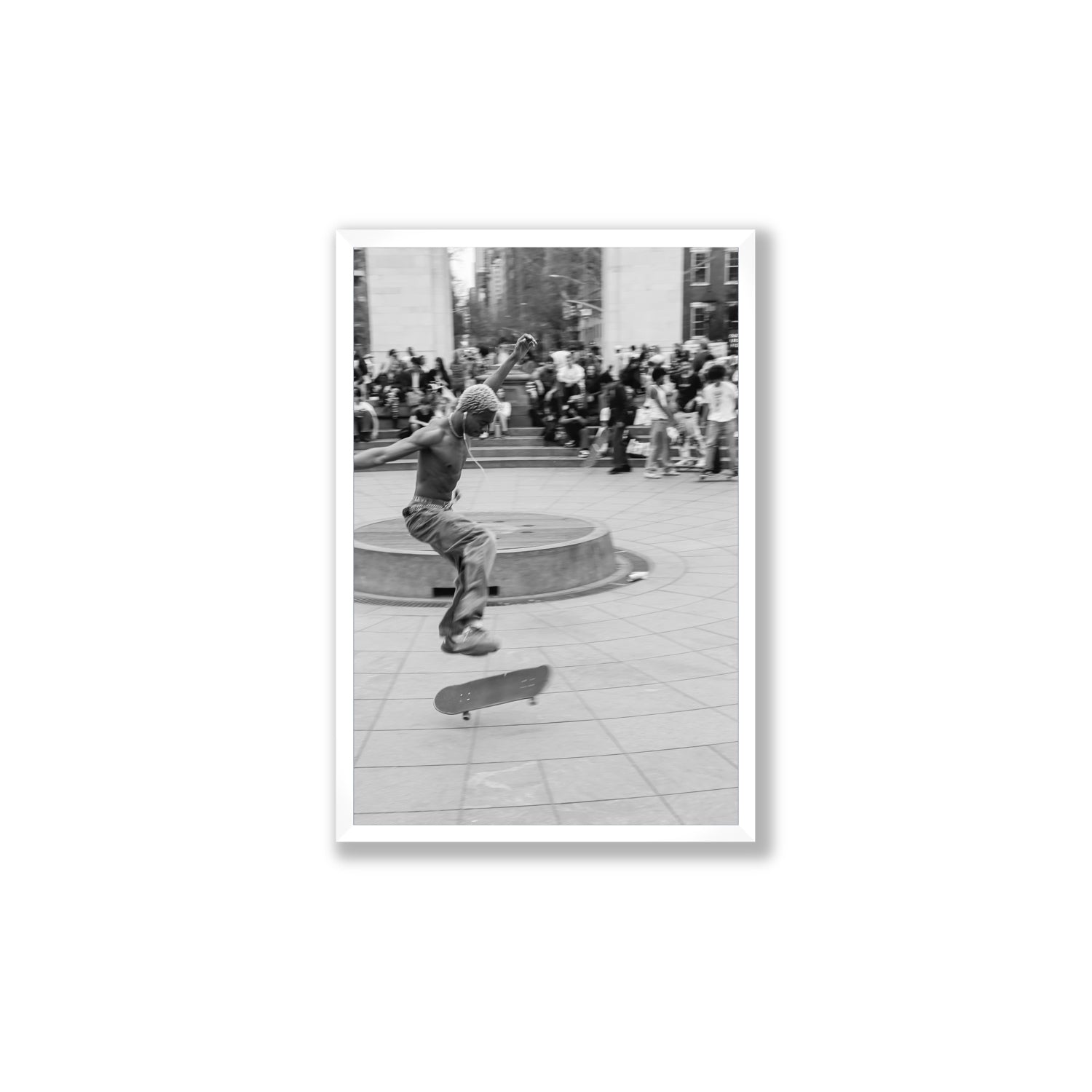 Airborne Rhythms New York NYC Black & White wall art Large full-bleed fine art print in white frame