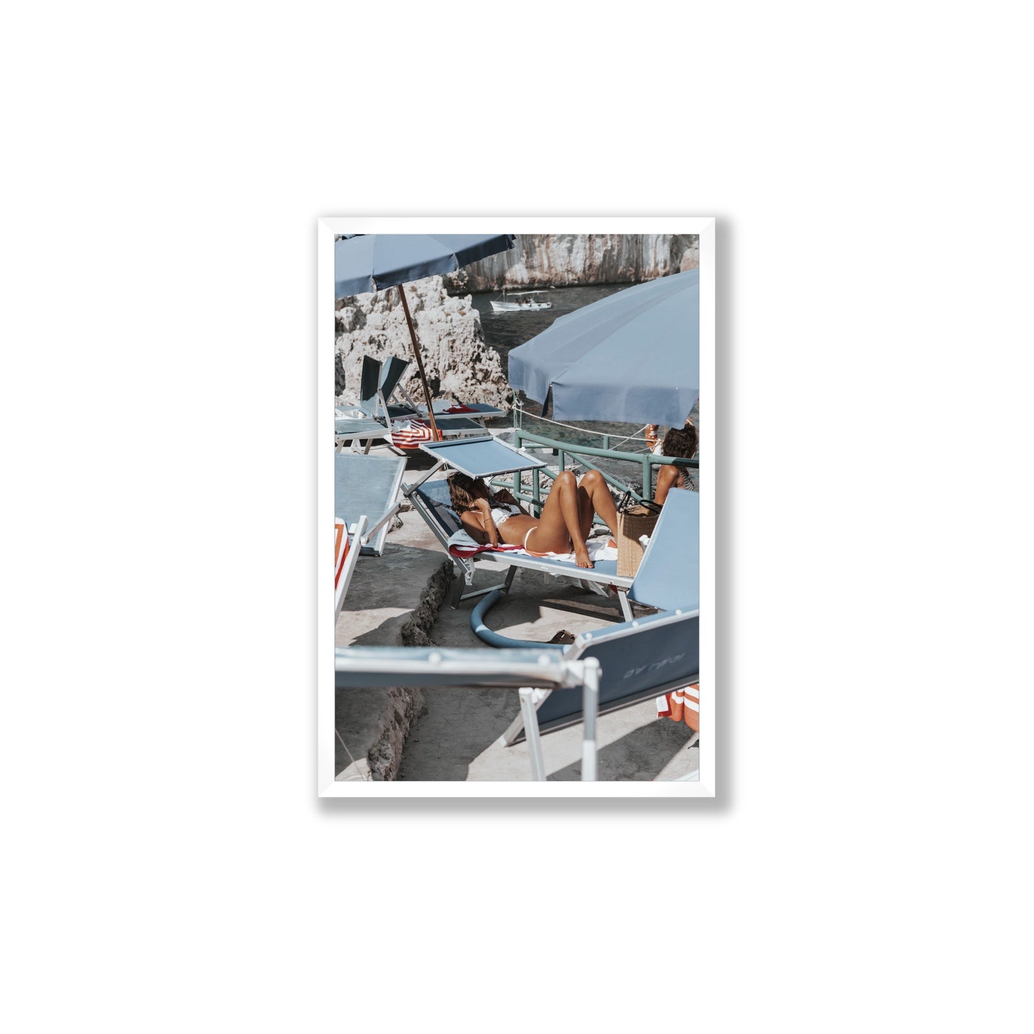 Beach Babe fine art print, Capri, Italy, Large, White Frame · Full Bleed, Fine Art Print