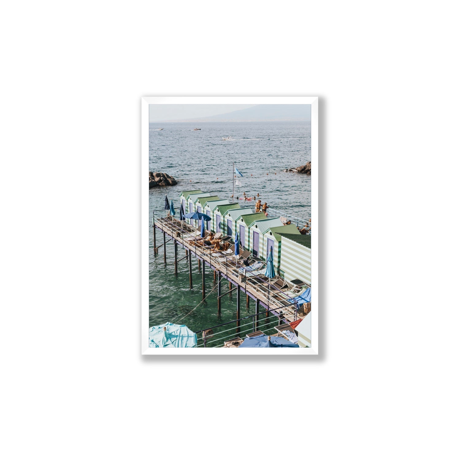 Cabine da Spiaggia fine art print, Sorrento, Italy, Large, White Frame · Full Bleed, Fine Art Print