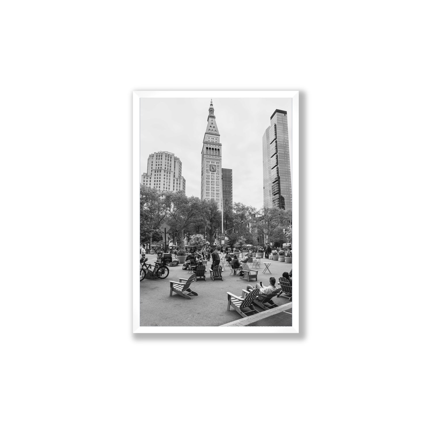 Timeless New York New York NYC Black & White wall art Large full-bleed fine art print in white frame