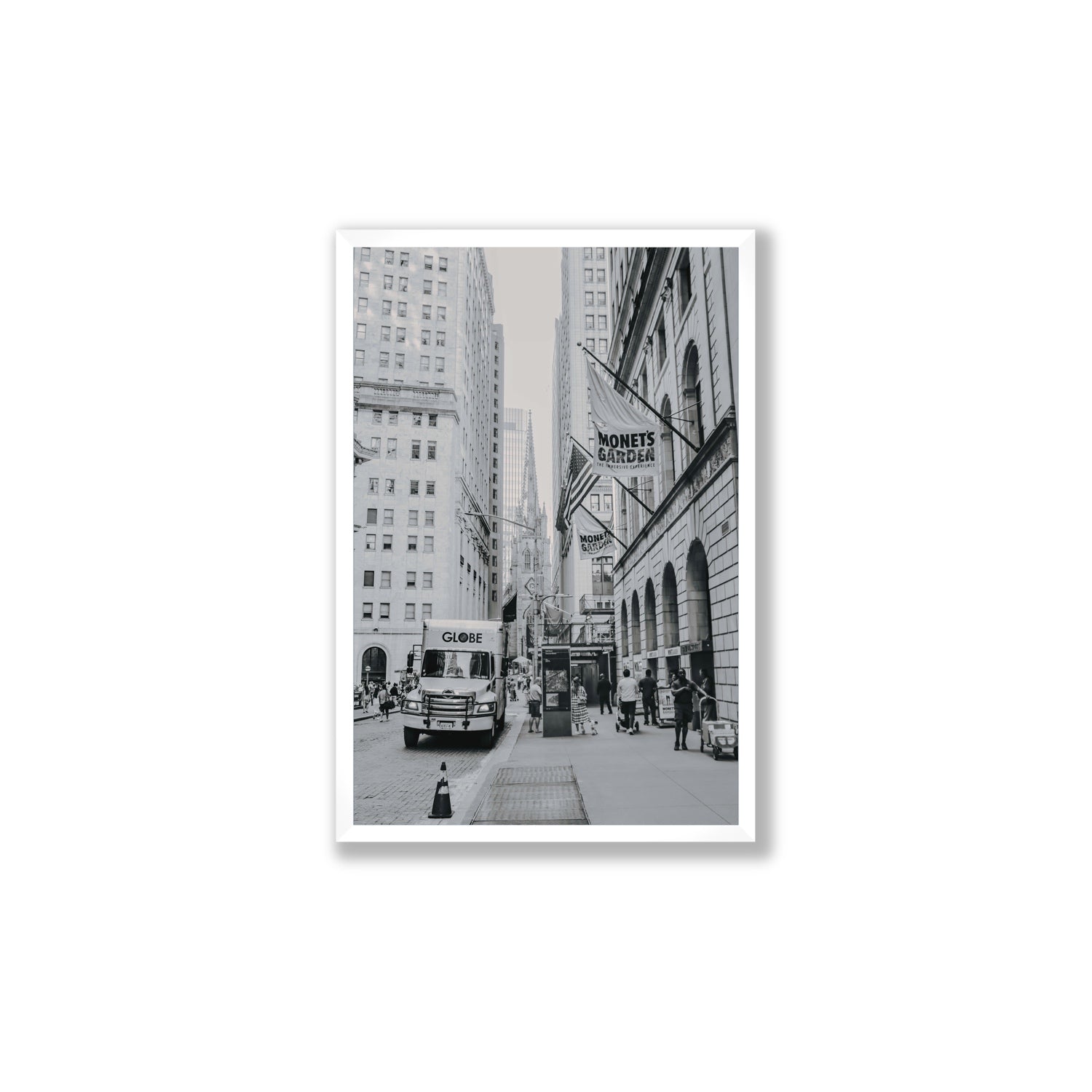 Metropolitan Monotone New York NYC Black & White wall art Large full-bleed fine art print in white frame
