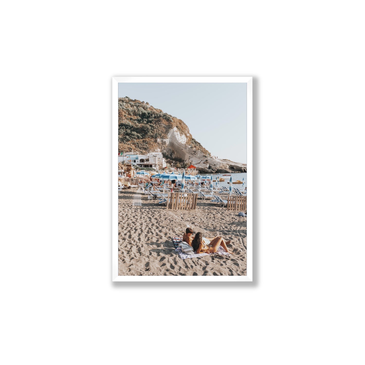 Beach Buddies fine art print, Ischia, Italy, Large, White Frame · Full Bleed, Fine Art Print