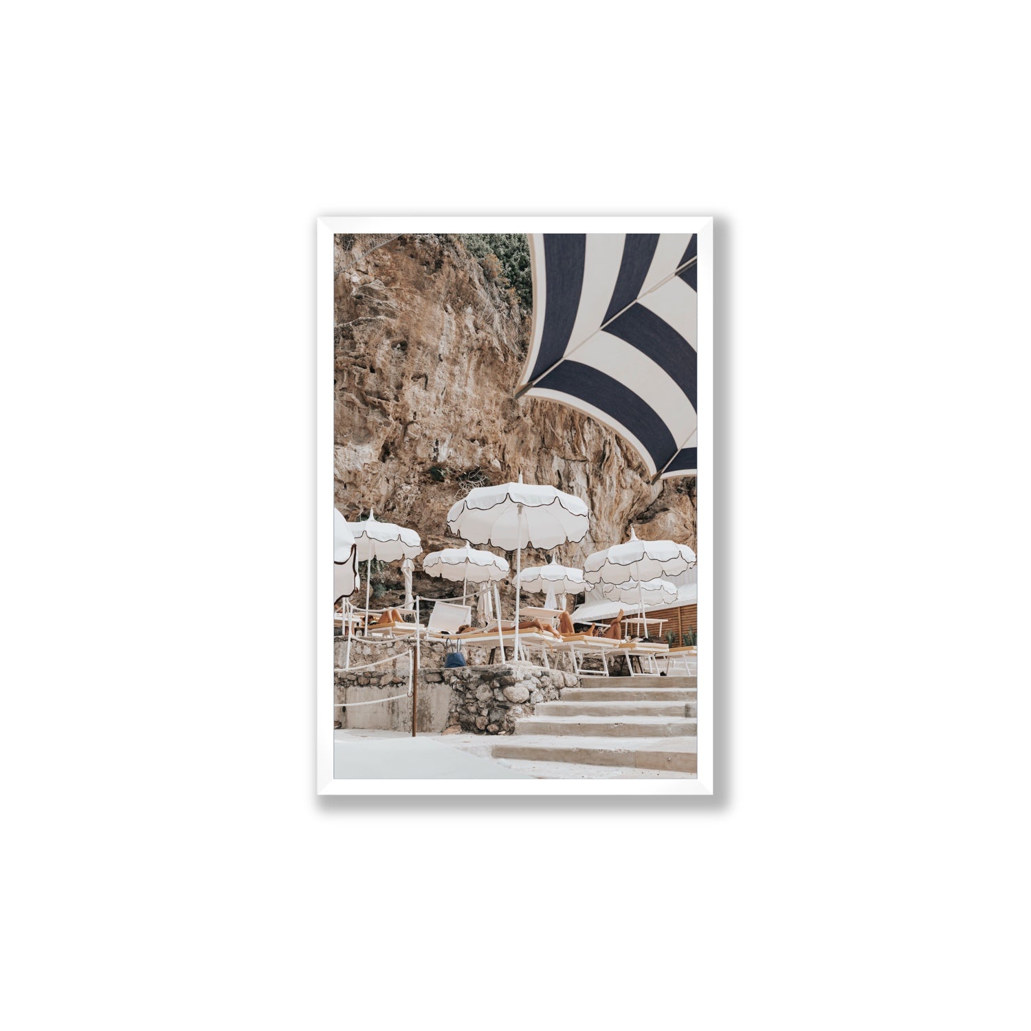 Rocky Refuge fine art print, Positano, Italy, Large, White Frame · Full Bleed, Fine Art Print