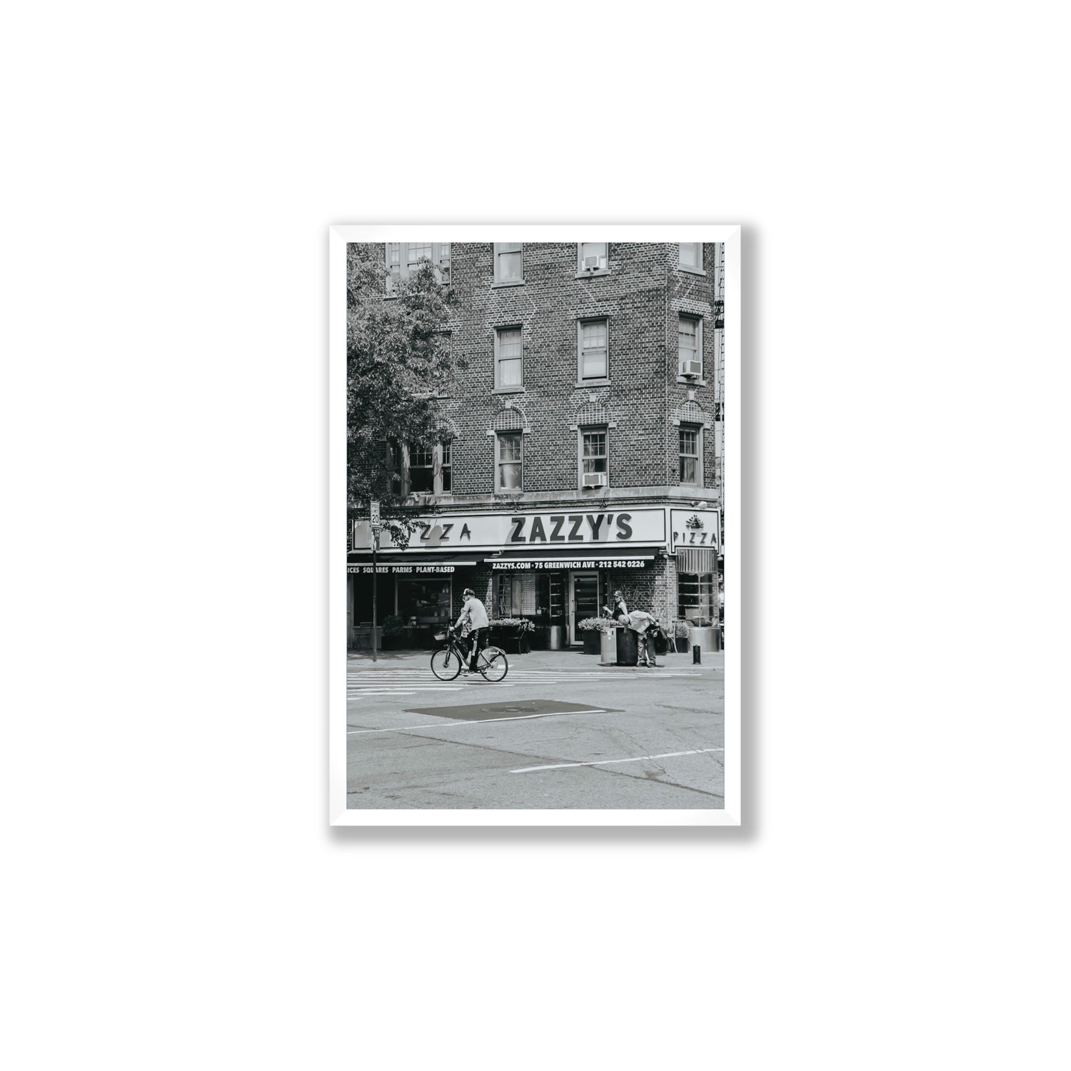 Zazzy's New York NYC Black & White wall art Large full-bleed fine art print in white frame