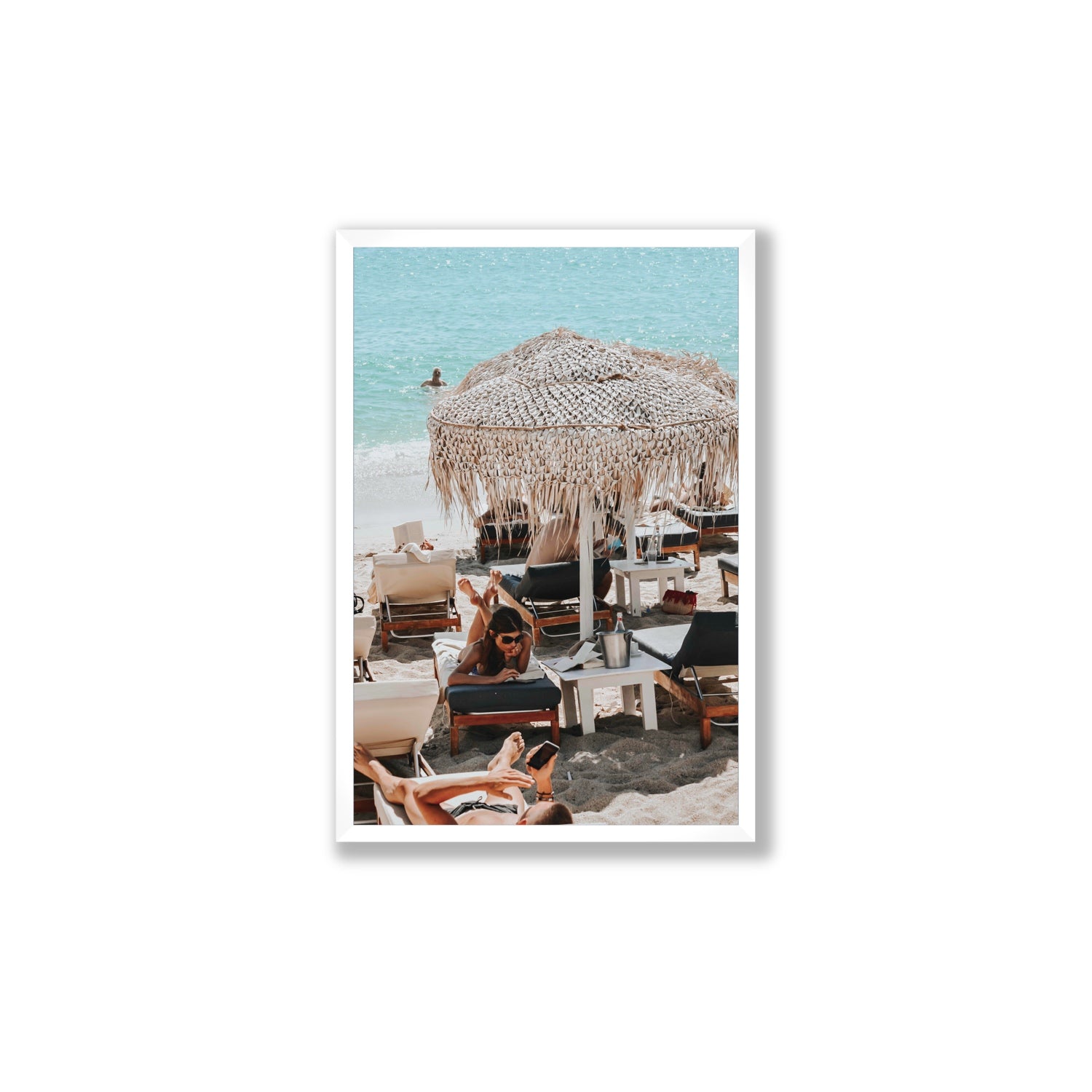 In The Zone Mykonos Greek island wall art Large full-bleed fine art print in white frame