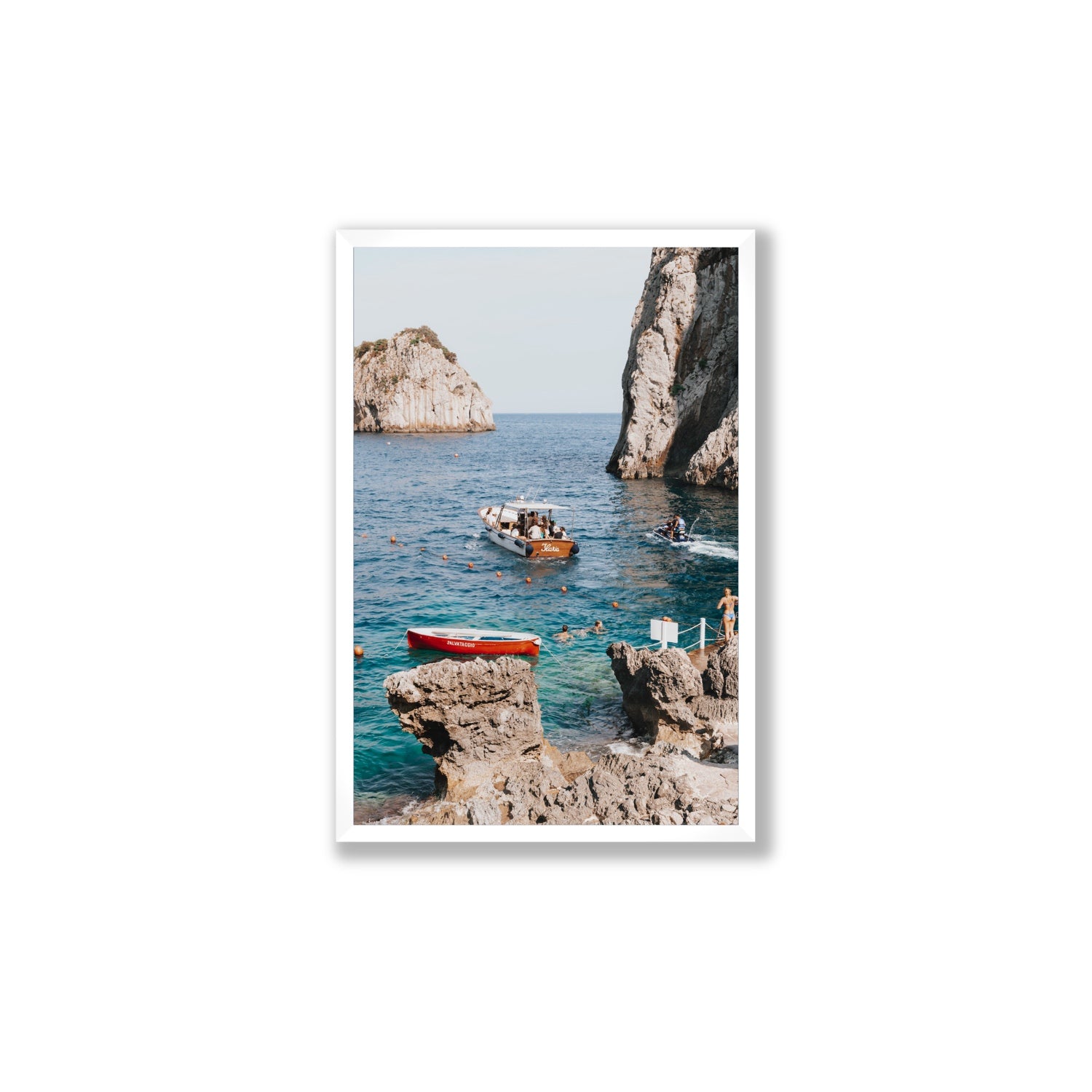 Set Sail fine art print, Capri, Italy, Large, White Frame · Full Bleed, Fine Art Print