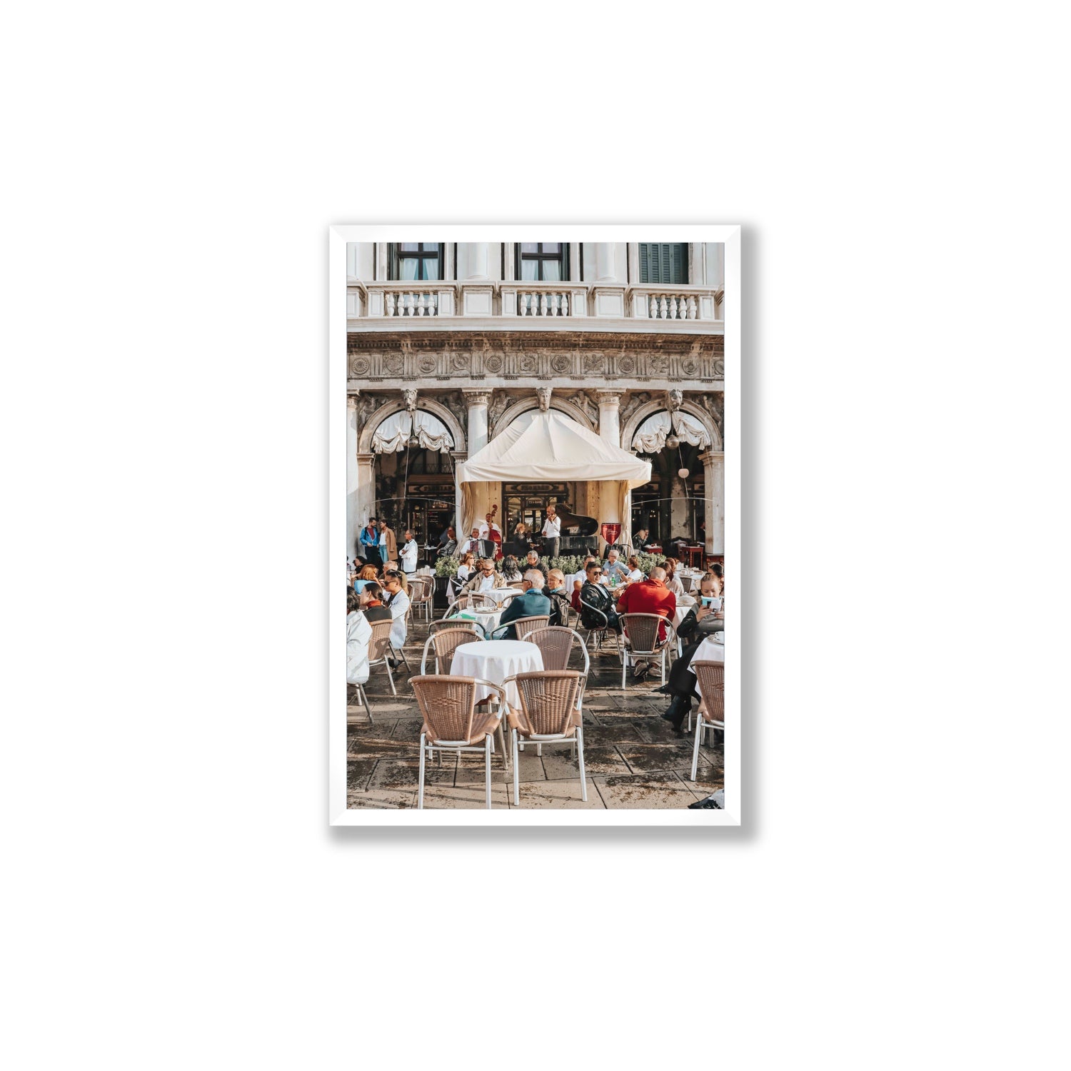 Piazza San Marco Venice Italian wall art Large full-bleed fine art print in white frame