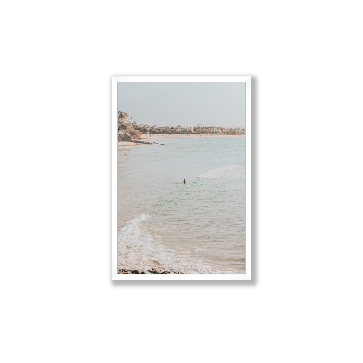 Salt Reverie fine art print, Noosa, Australia, coastal scenes artwork, Large, White Frame · Full Bleed, Fine Art Print