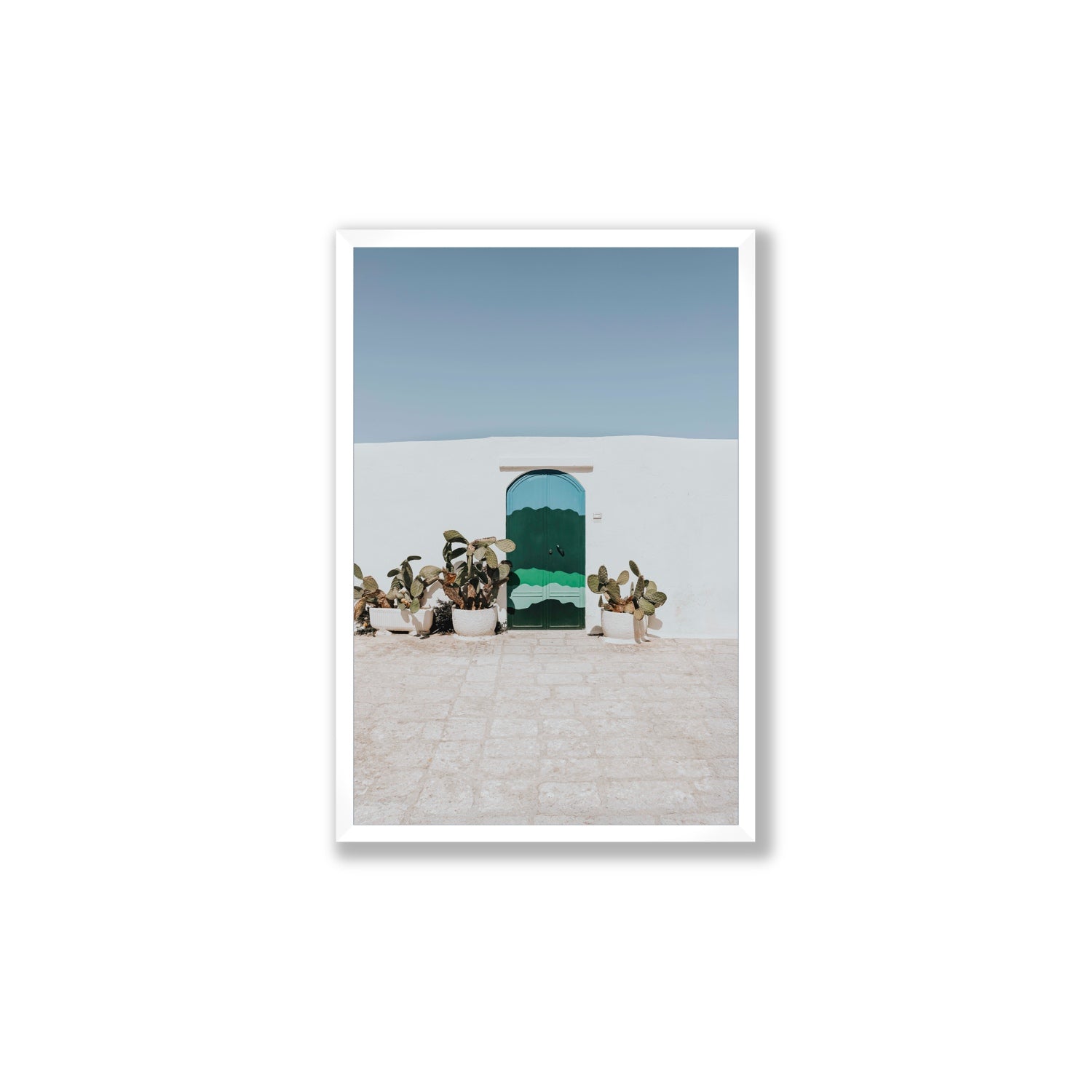 Imaginary Exit Puglia Mediterranean wall art Large full-bleed fine art print in white frame