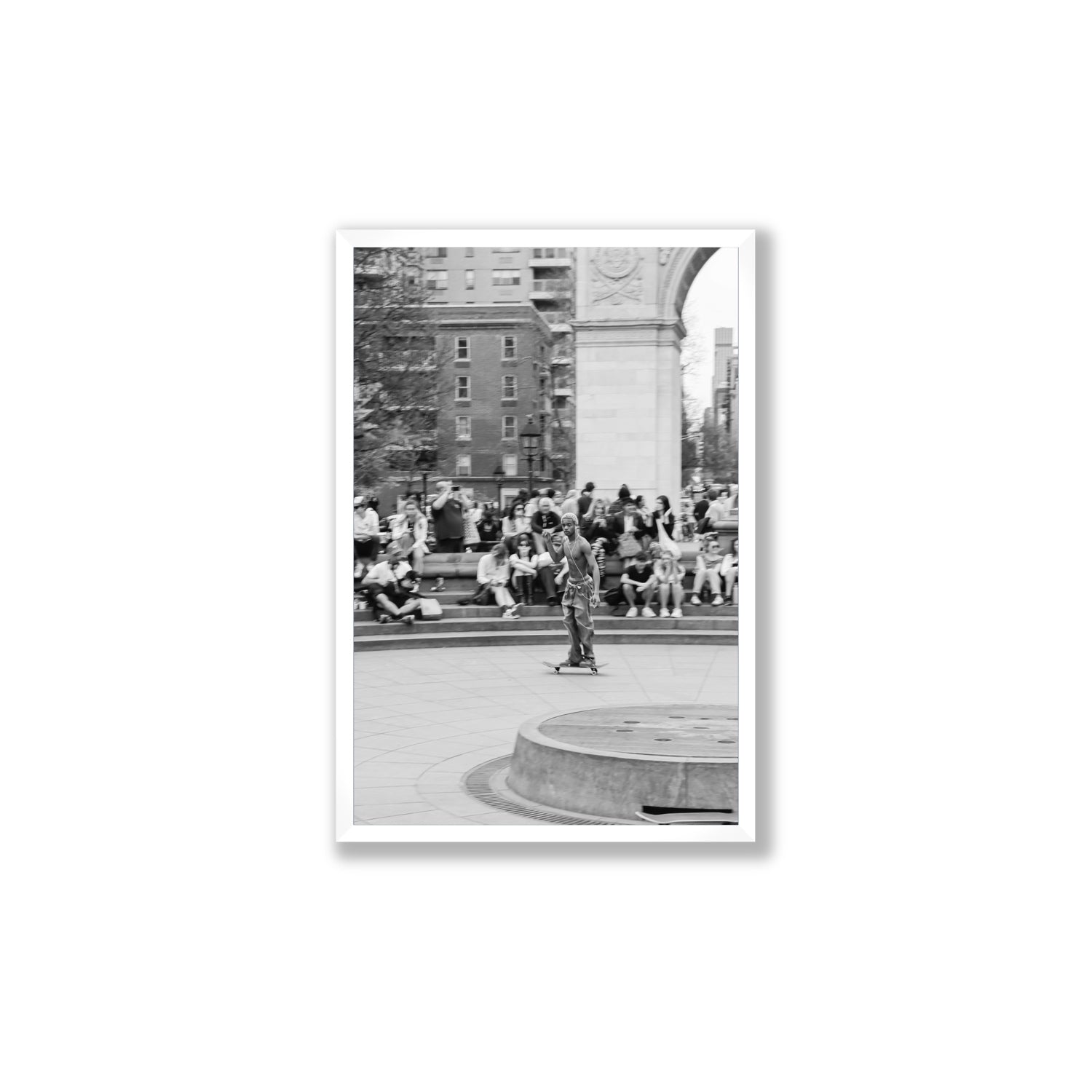 Parkside Pirouettes New York NYC Black & White wall art Large full-bleed fine art print in white frame
