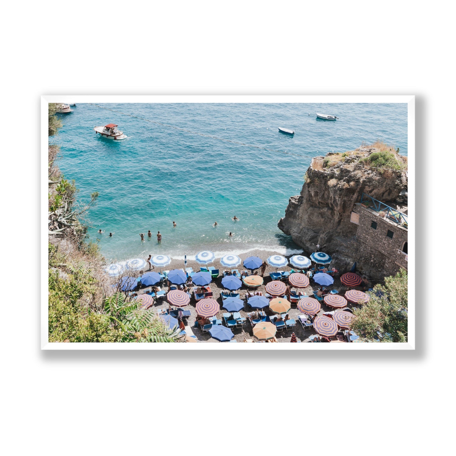 The Cove fine art print, Positano, Italy, Statement, White Frame · Full Bleed, Fine Art Print