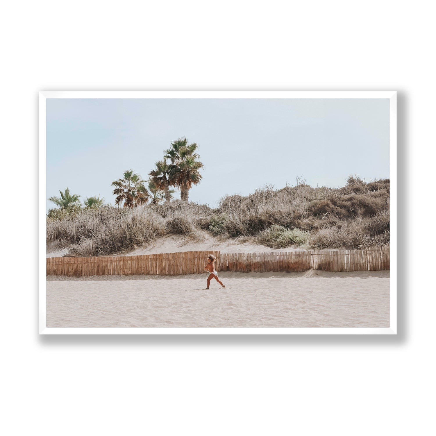 Ragazza Da Spiaggia Puglia beach Italian fine art print Statement full-bleed fine art print in white frame