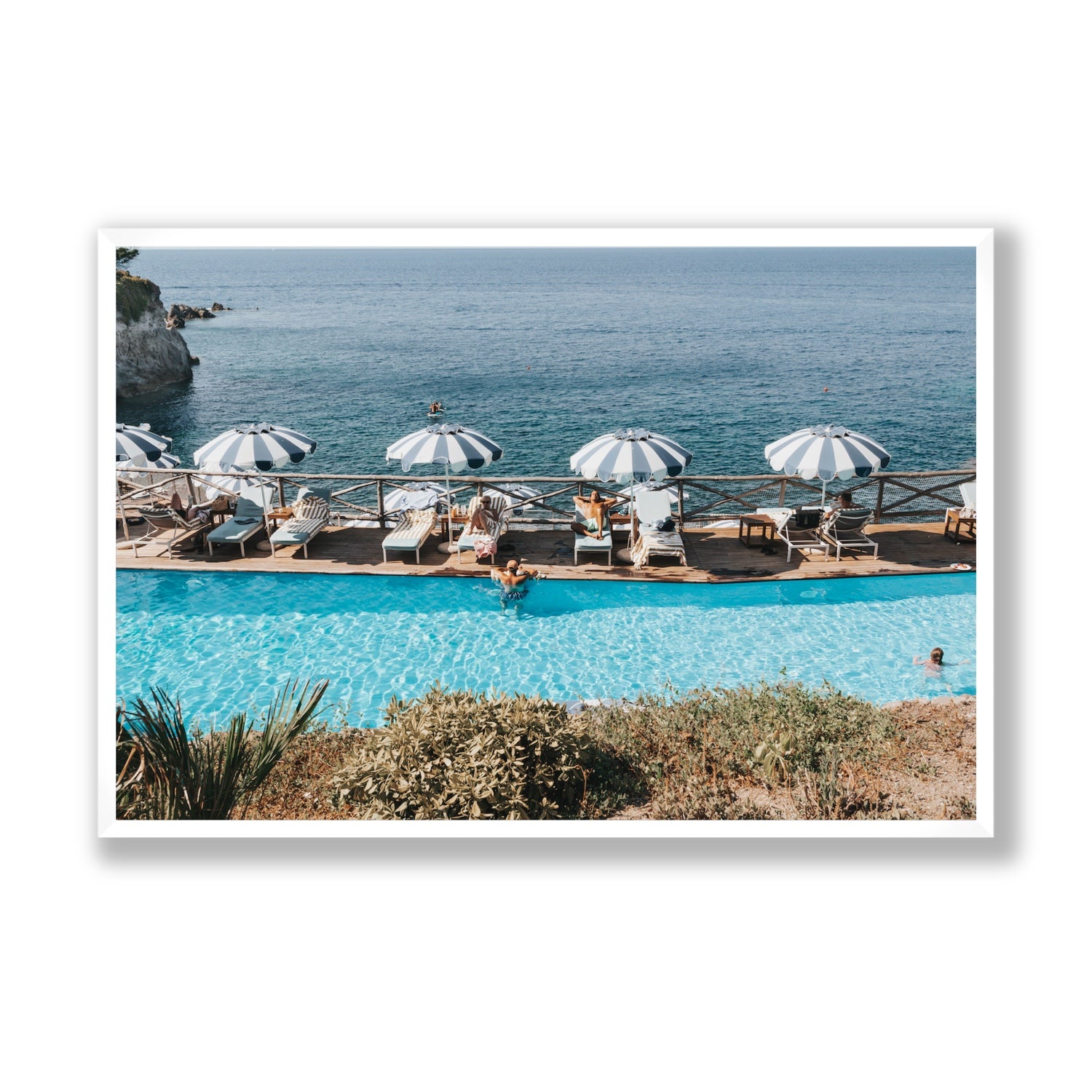 Hues Of Blues fine art print, Ischia, Italy, Statement, White Frame · Full Bleed, Fine Art Print