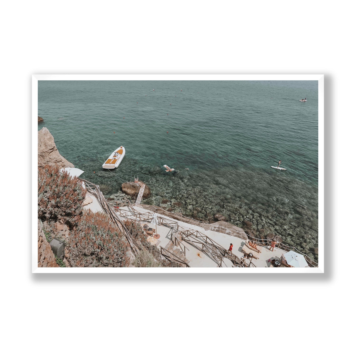 The Lagoon Tuscany coastal Italian wall art Statement full-bleed fine art print in white frame