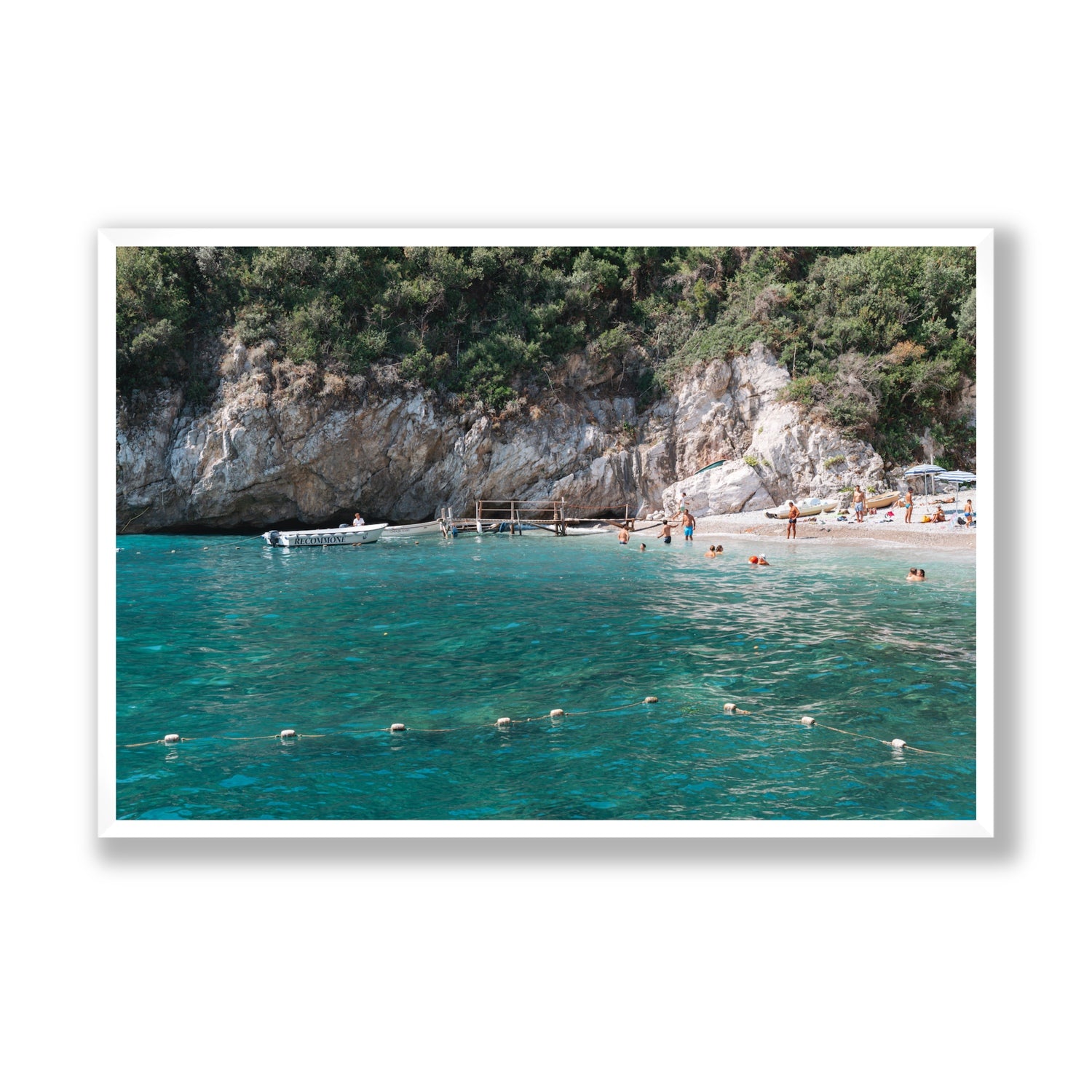 Azure Abyss Nerano wall art Statement full-bleed fine art print in white frame