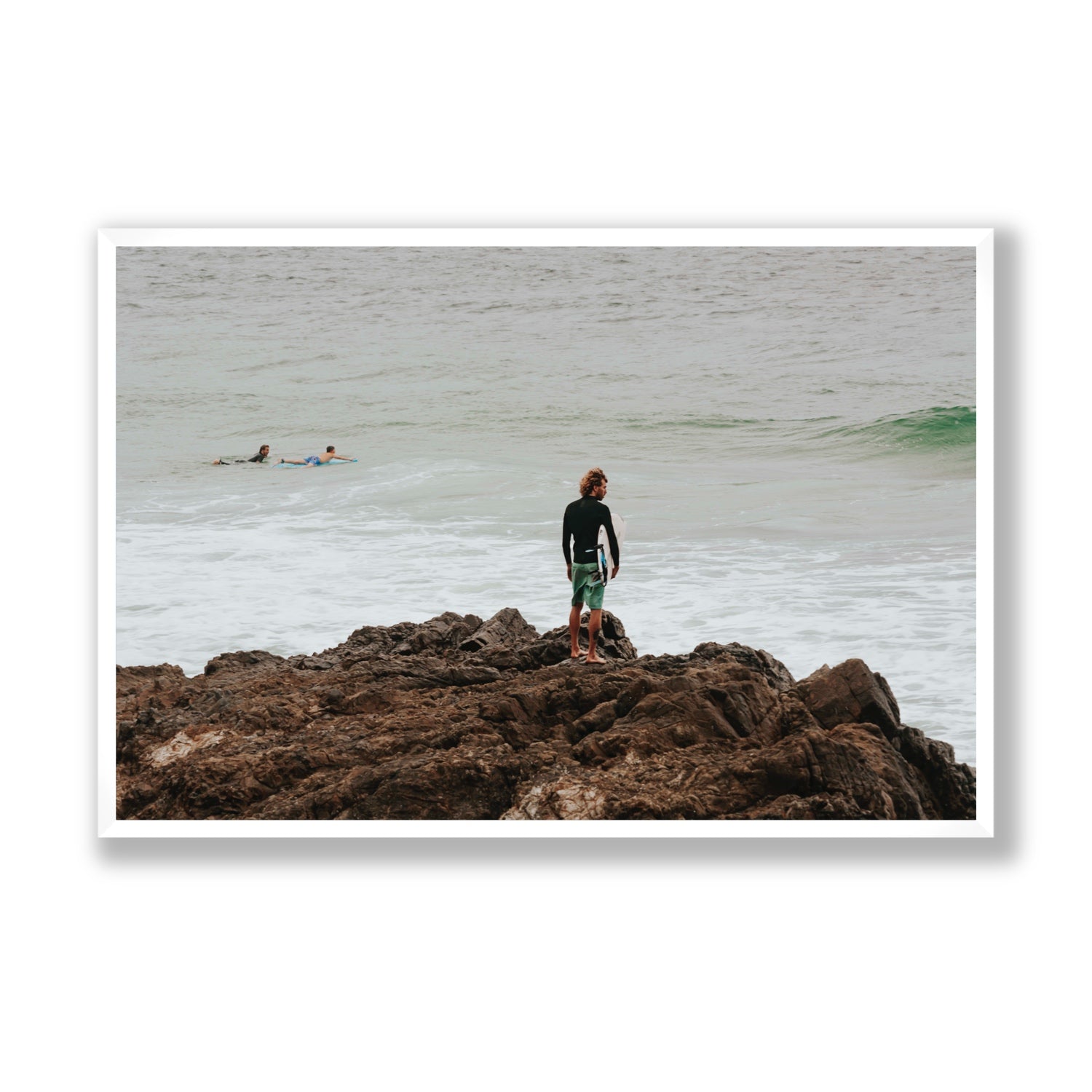 Let The Sea Set You Free Byron Bay Surf wall art Statement full-bleed fine art print in white frame