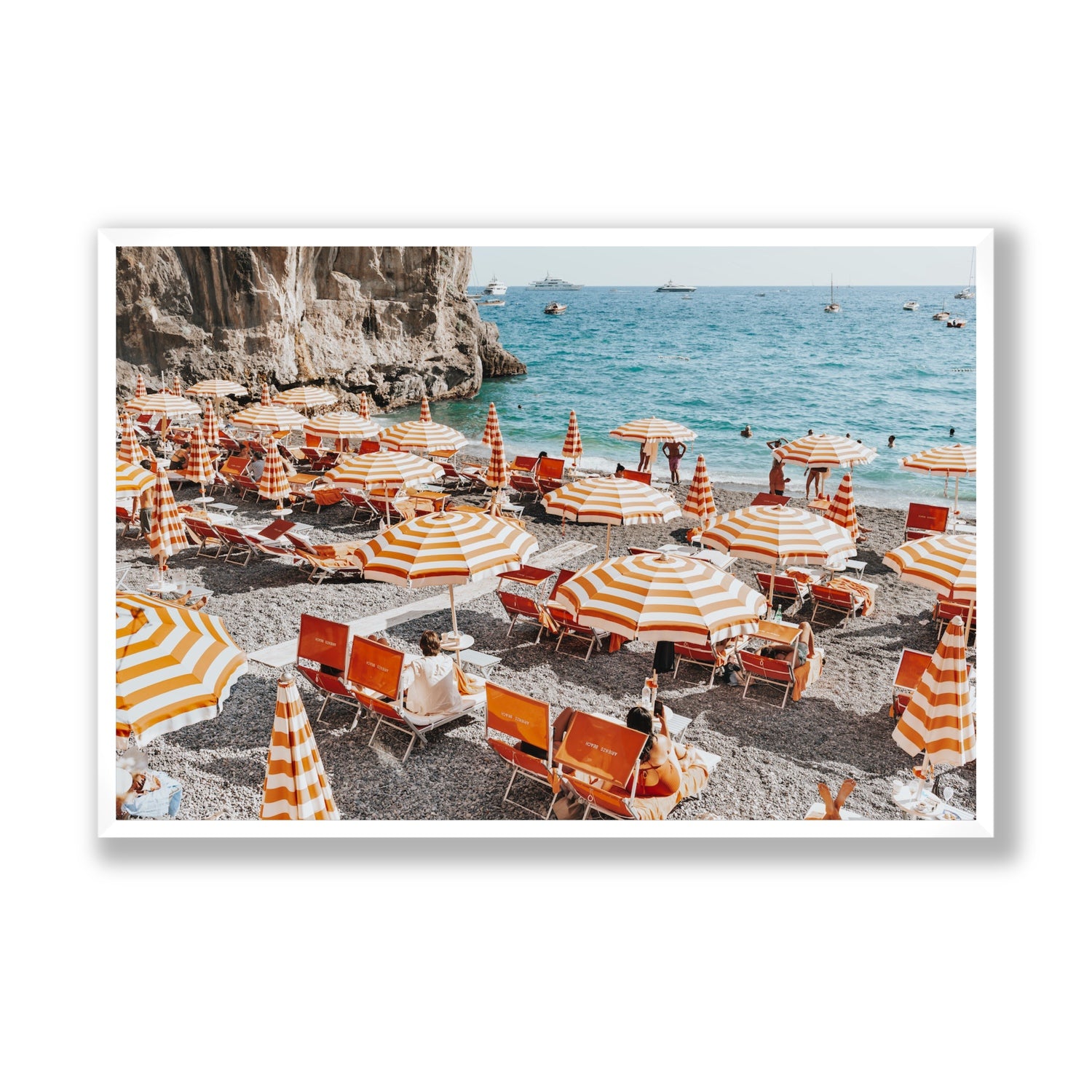 Mango Sorbet fine art print, Positano, Italy, Statement, White Frame · Full Bleed, Fine Art Print