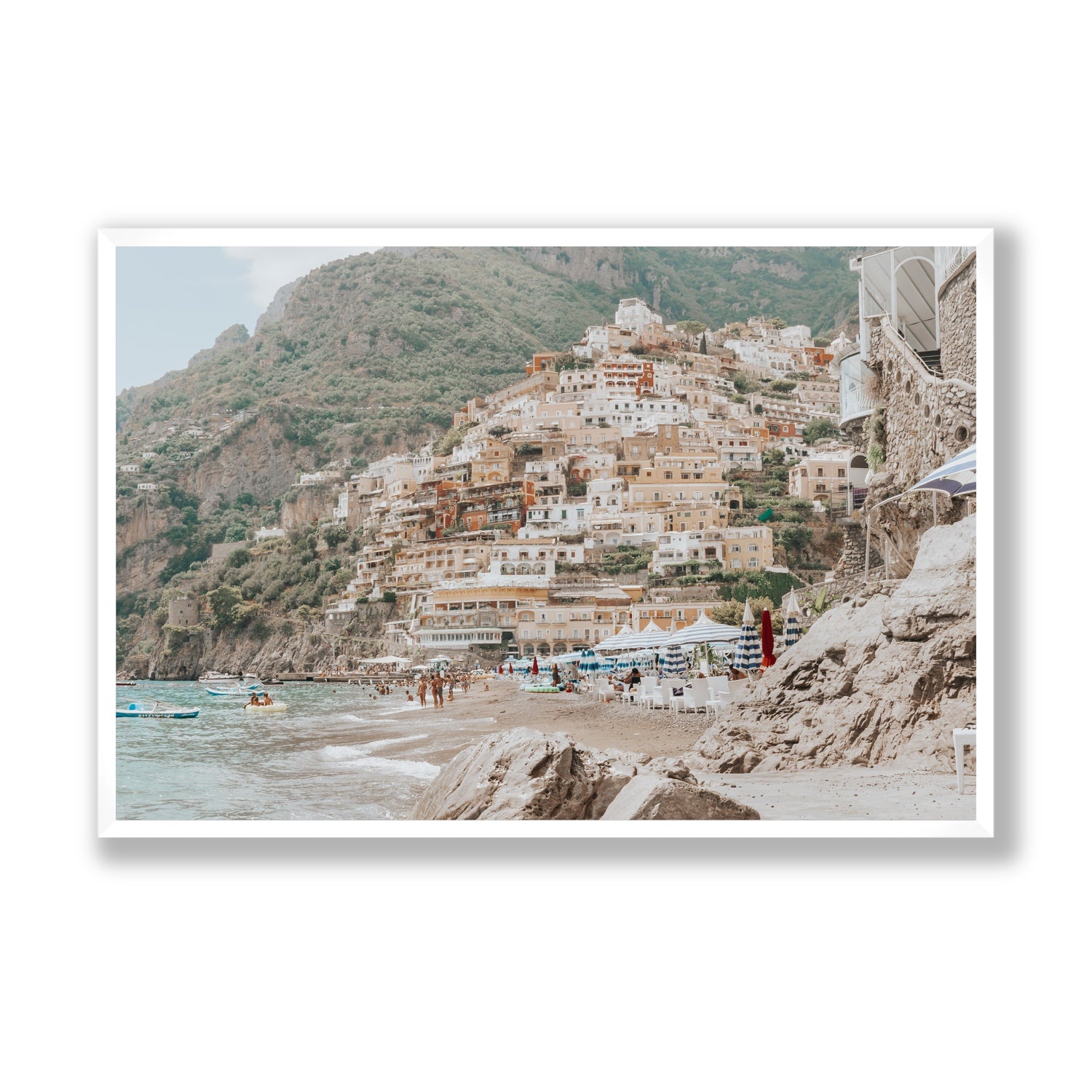 Sogno di Positano fine art print, Positano, Italy, Statement, White Frame · Full Bleed, Fine Art Print