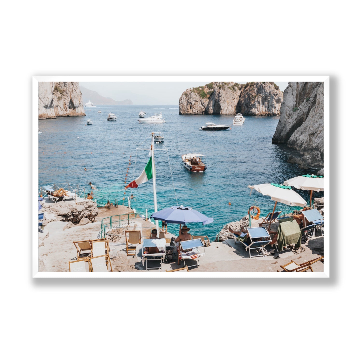 Smooth Sailing fine art print, Capri, Italy, Statement, White Frame · Full Bleed, Fine Art Print