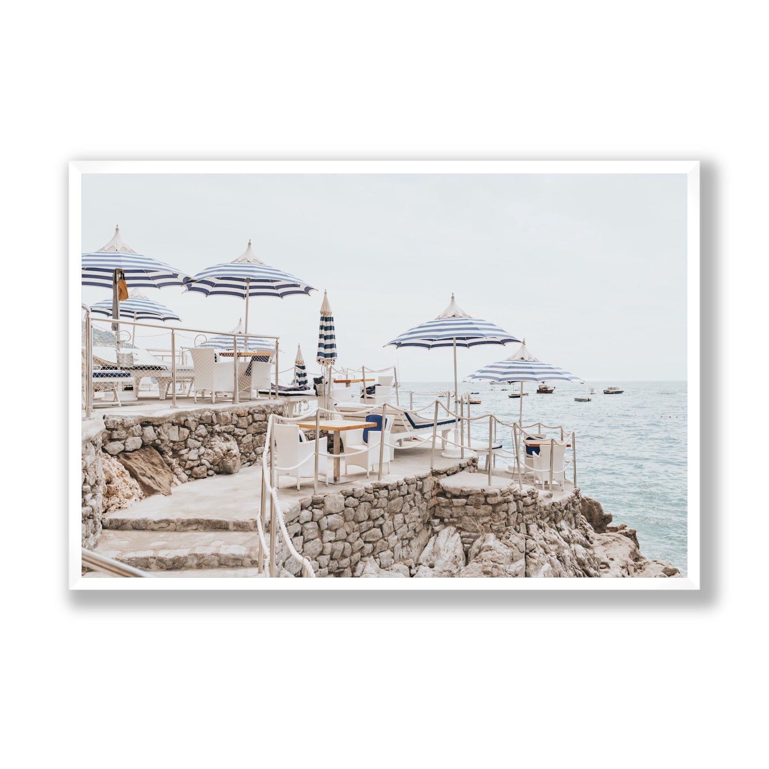 Ombrelloni fine art print, Positano, Italy, Statement, White Frame · Full Bleed, Fine Art Print
