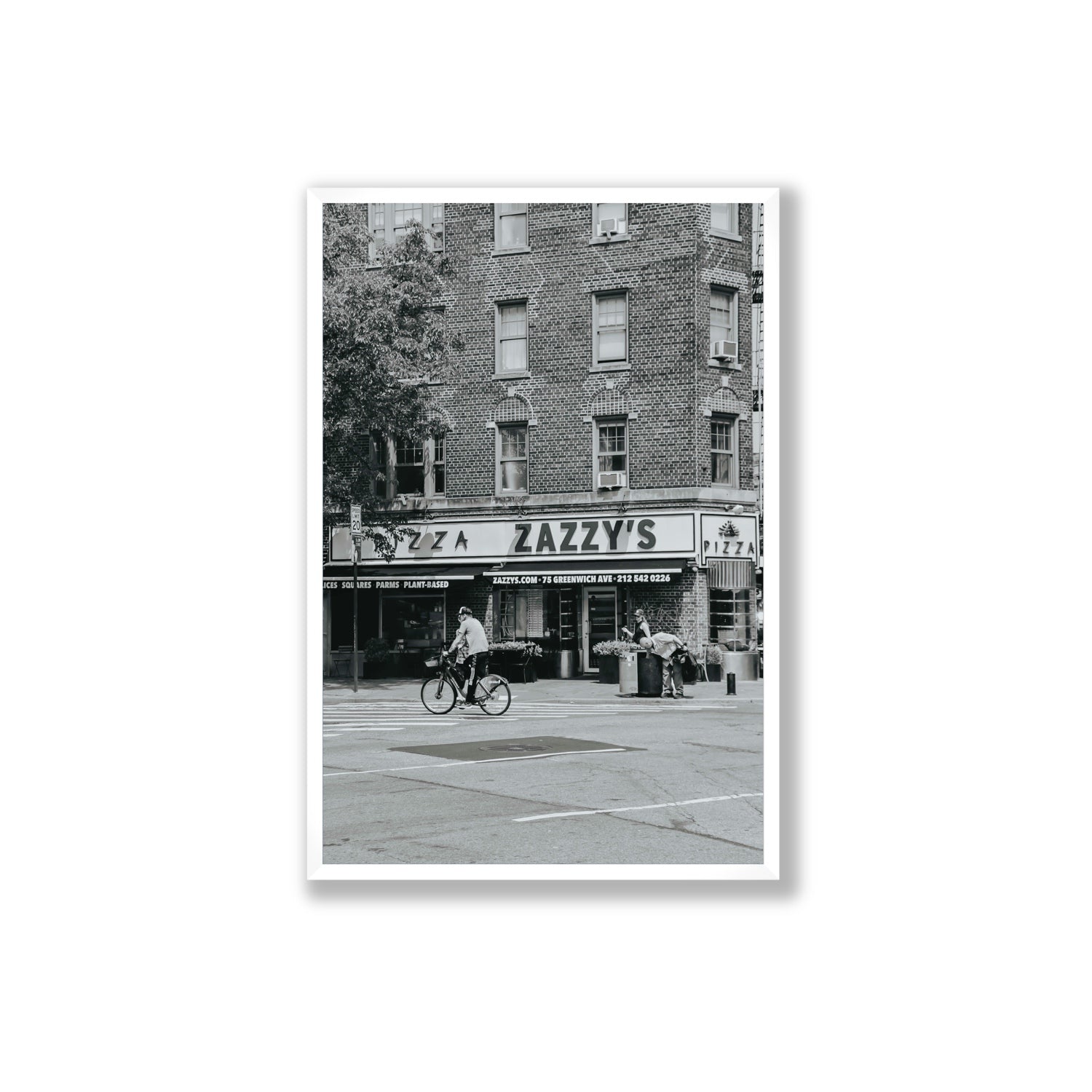 Zazzy's New York NYC Black & White wall art Extra Large full-bleed fine art print in white frame