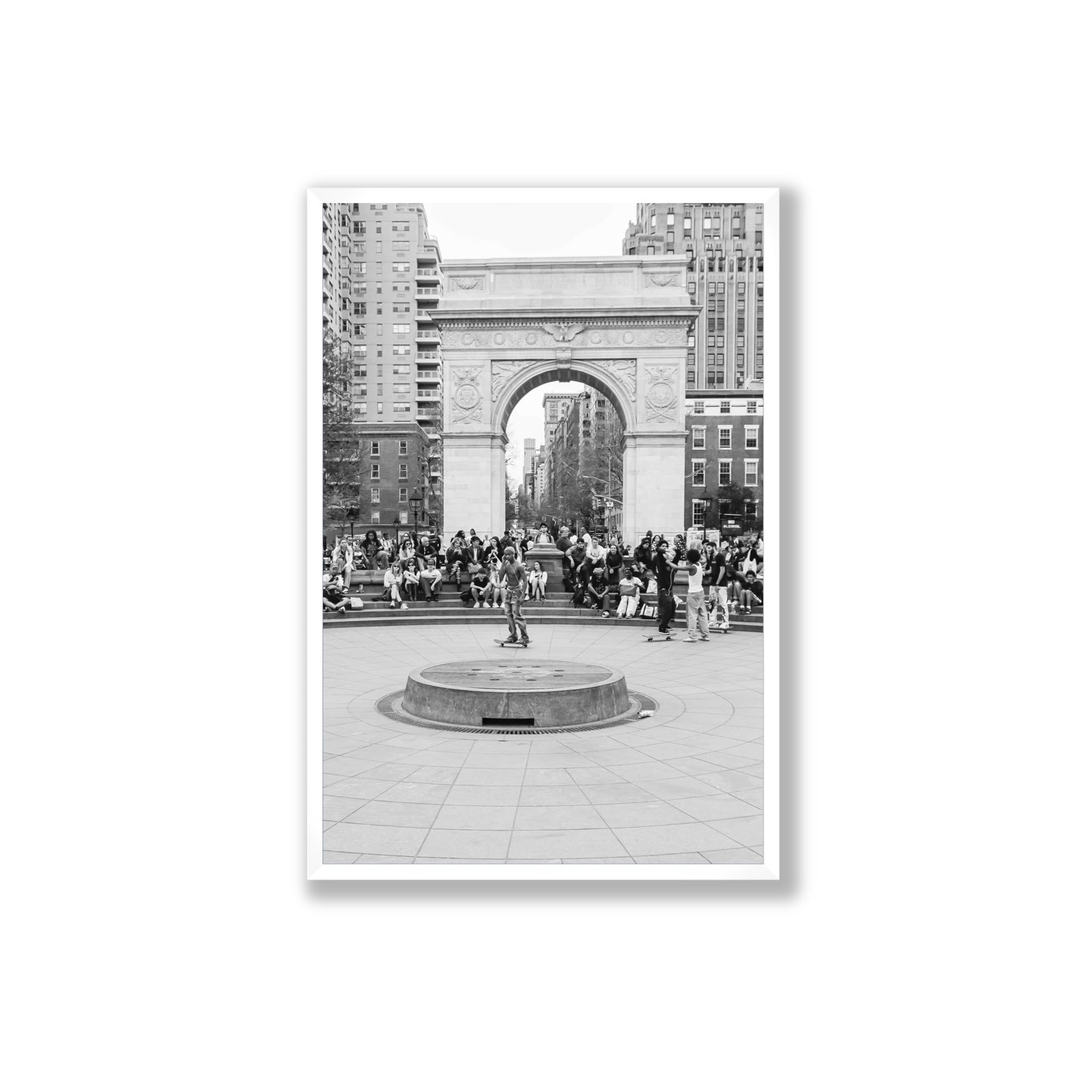 Concrete Conqueror New York NYC Skateboard wall art Extra Large full-bleed fine art print in white frame
